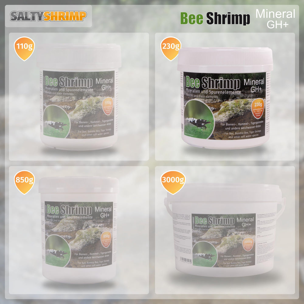 SALTYSHRIMP Bee Shrimp Mineral GH+ maintains stable water without directly lowering pH.