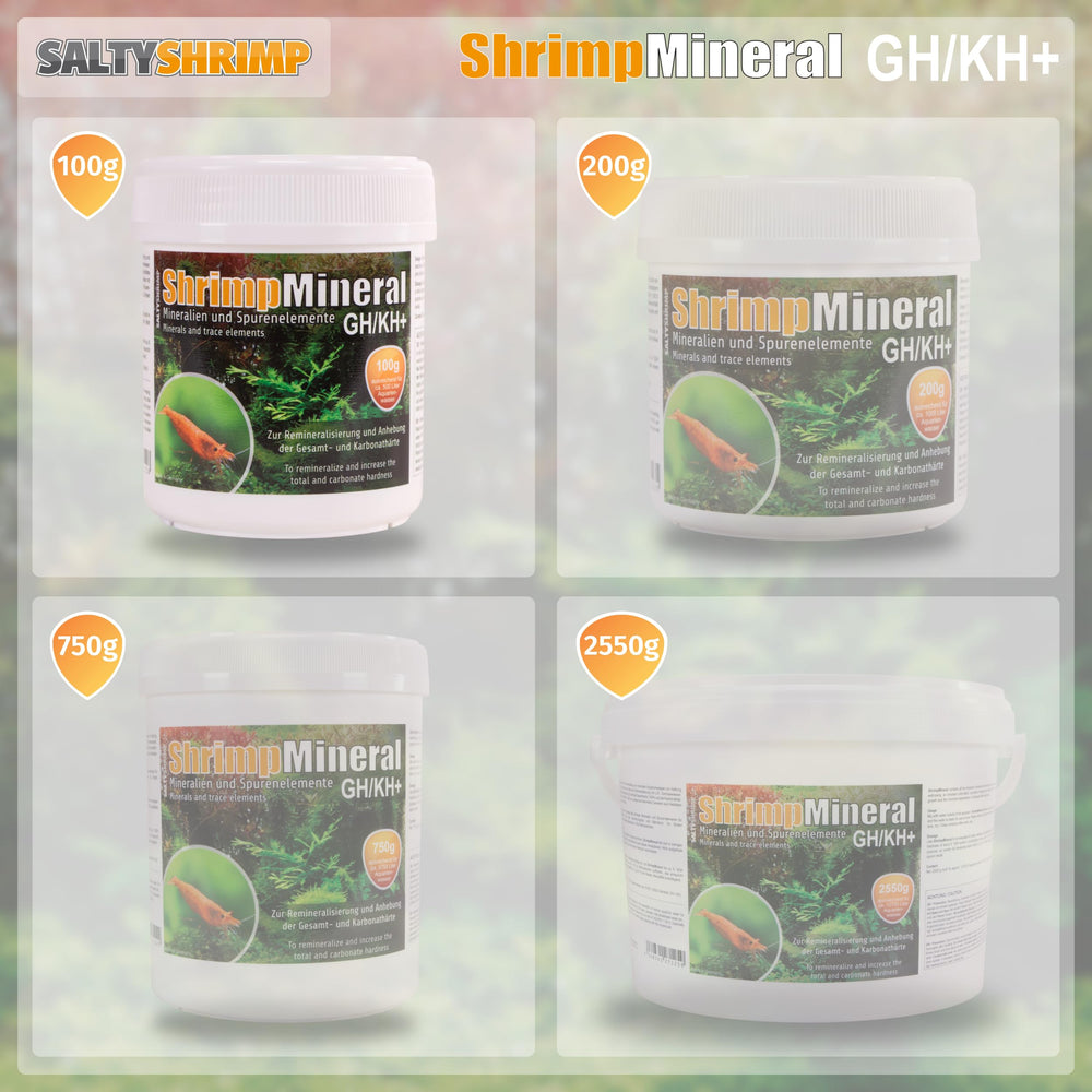 SaltyShrimp Shrimp Mineral GH/KH+ fosters bio-filter activity for a cleaner ecosystem