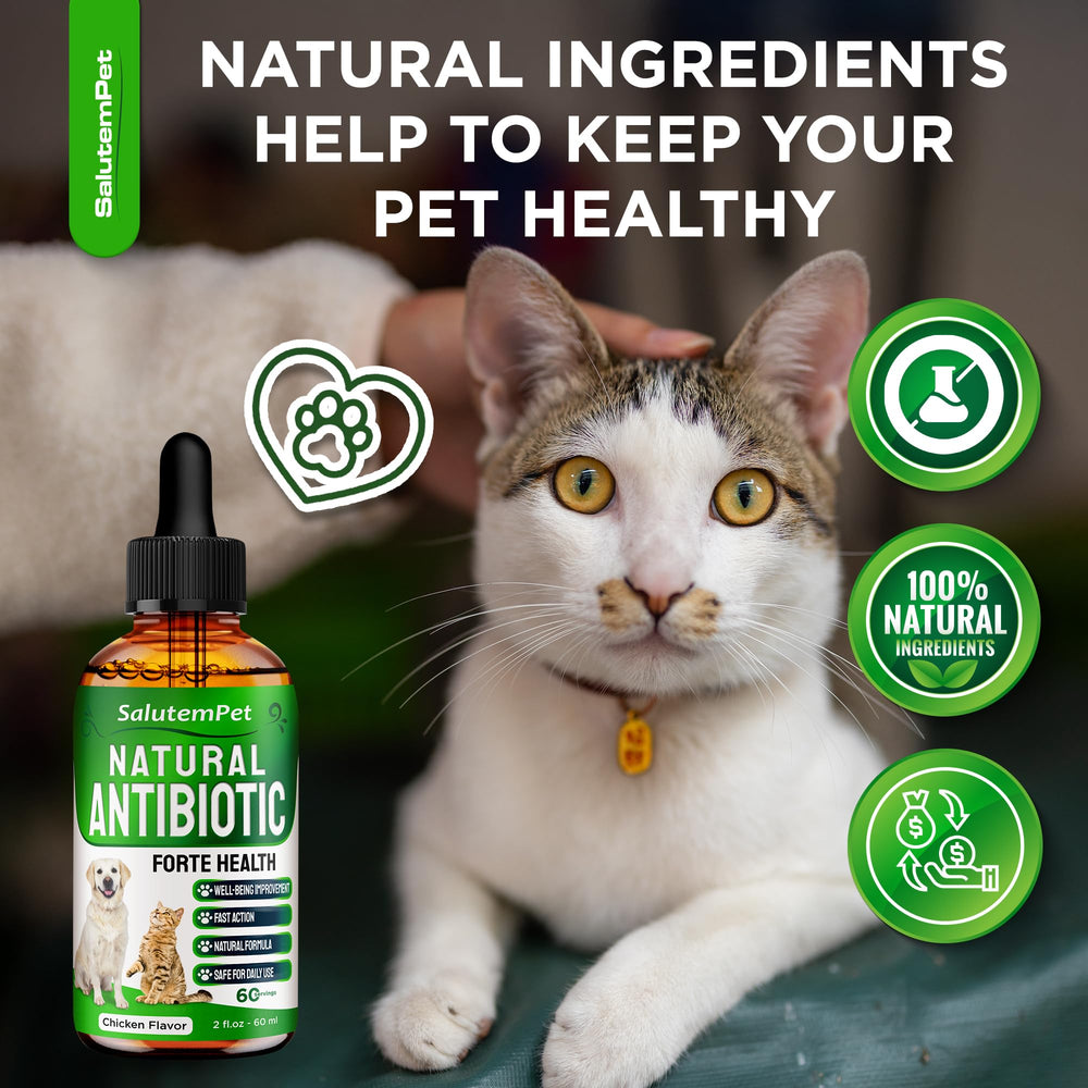 SalutemPet Forte Health bottle with for daily use scene