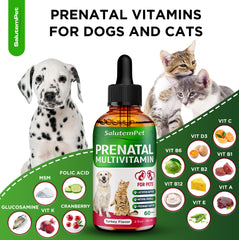 SalutemPet prenatal turkey flavor drops in a bowl ready for pets.