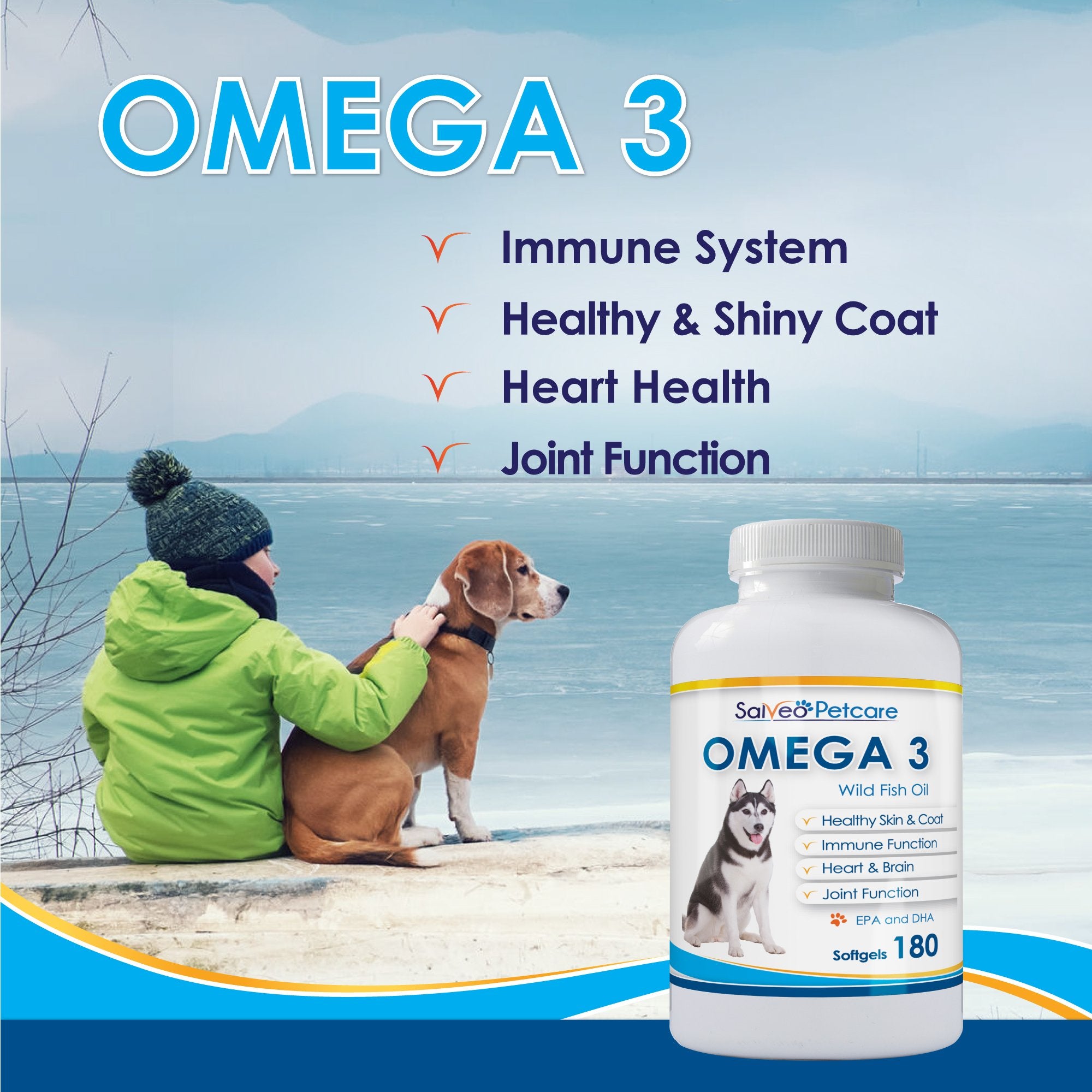 Salveo Omega-3 Dogs pour captures easy dosing and reduced mess.