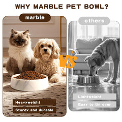 SAMAH natural marble pattern bowl blends with home decor and pet meals.