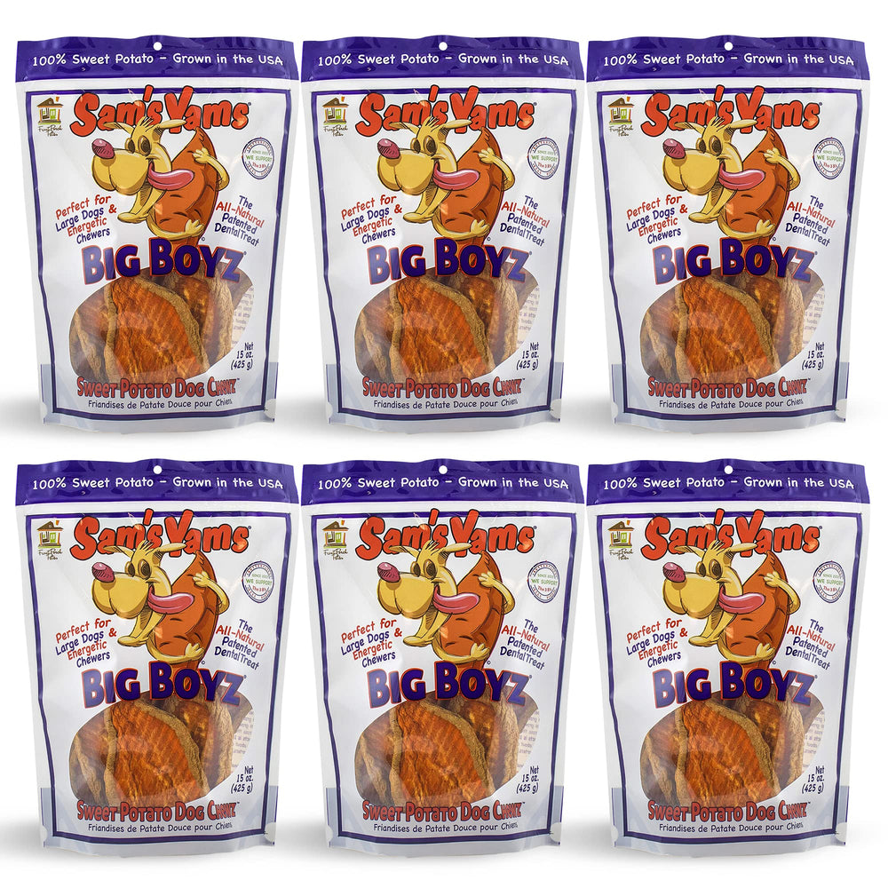 Sams Yams Big Boyz packaging with resealable bag for easy storage