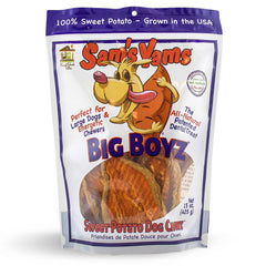 Sam's Yams Big Boyz 15oz bag of natural sweet potato treats for large dogs.