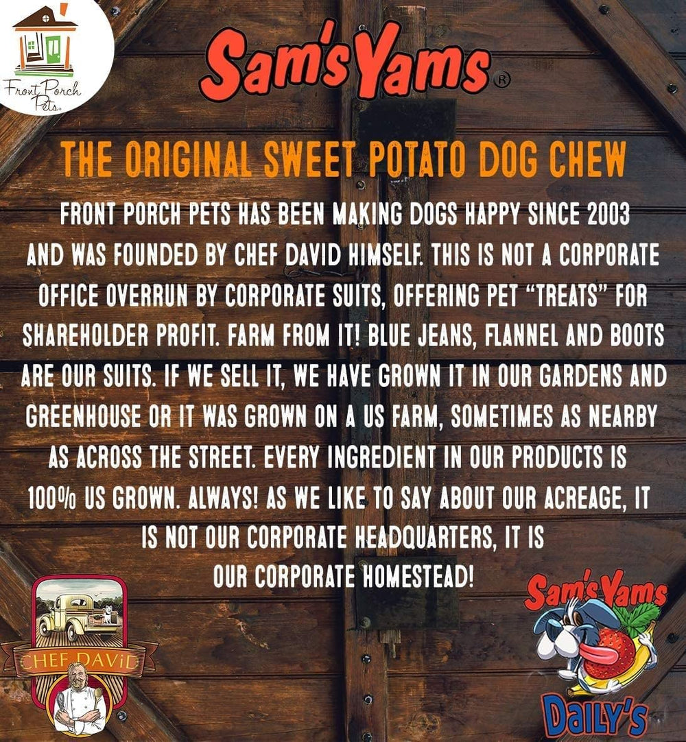 Sams Yams large-dog chew enhances mealtime enjoyment