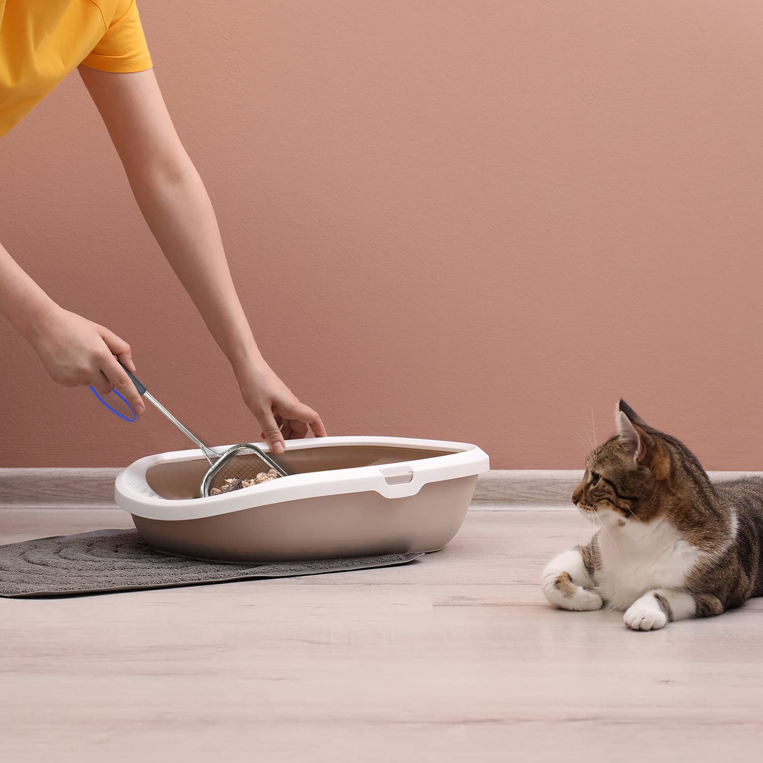 Sand Dipper multi-use tool for litter boxes and coop cleanup.