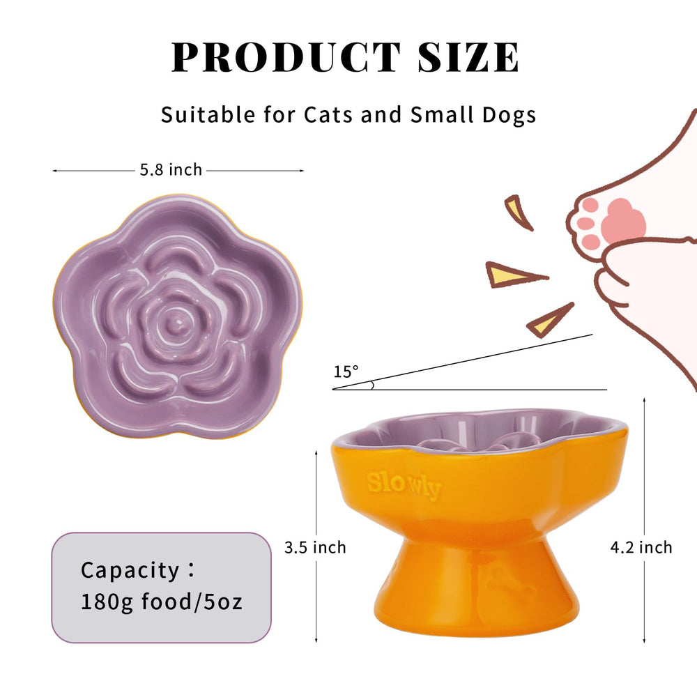 S&Q's Ceramics elevated bowl tilts at 4.2 inches for neck comfort during meals