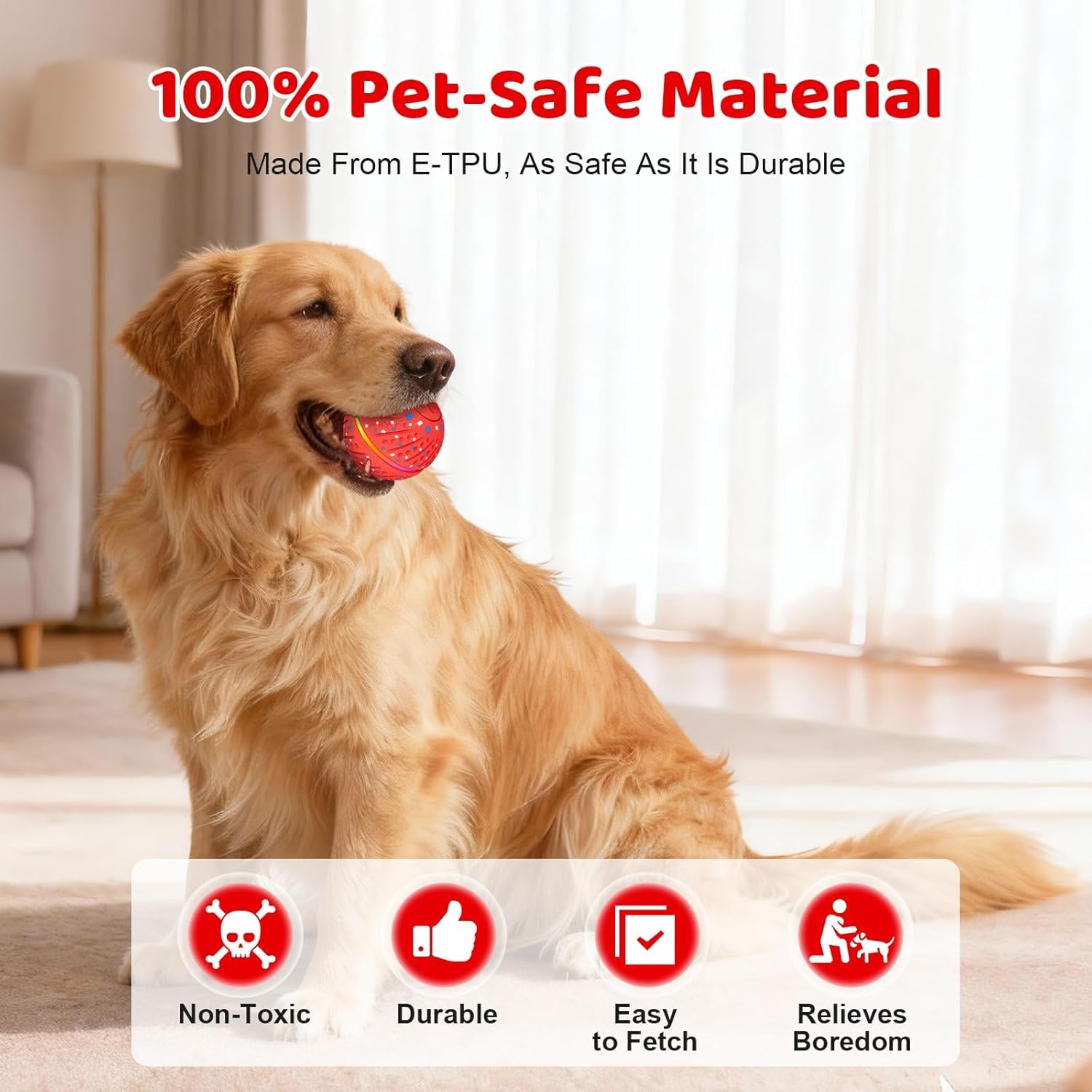 Sankell dog ball displaying three play modes to match energy.