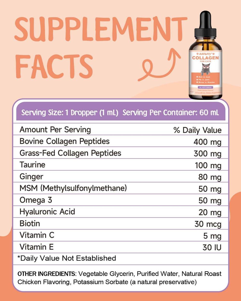 SANTKOL cat collagen drops support immune-friendly nutrition without additives.
