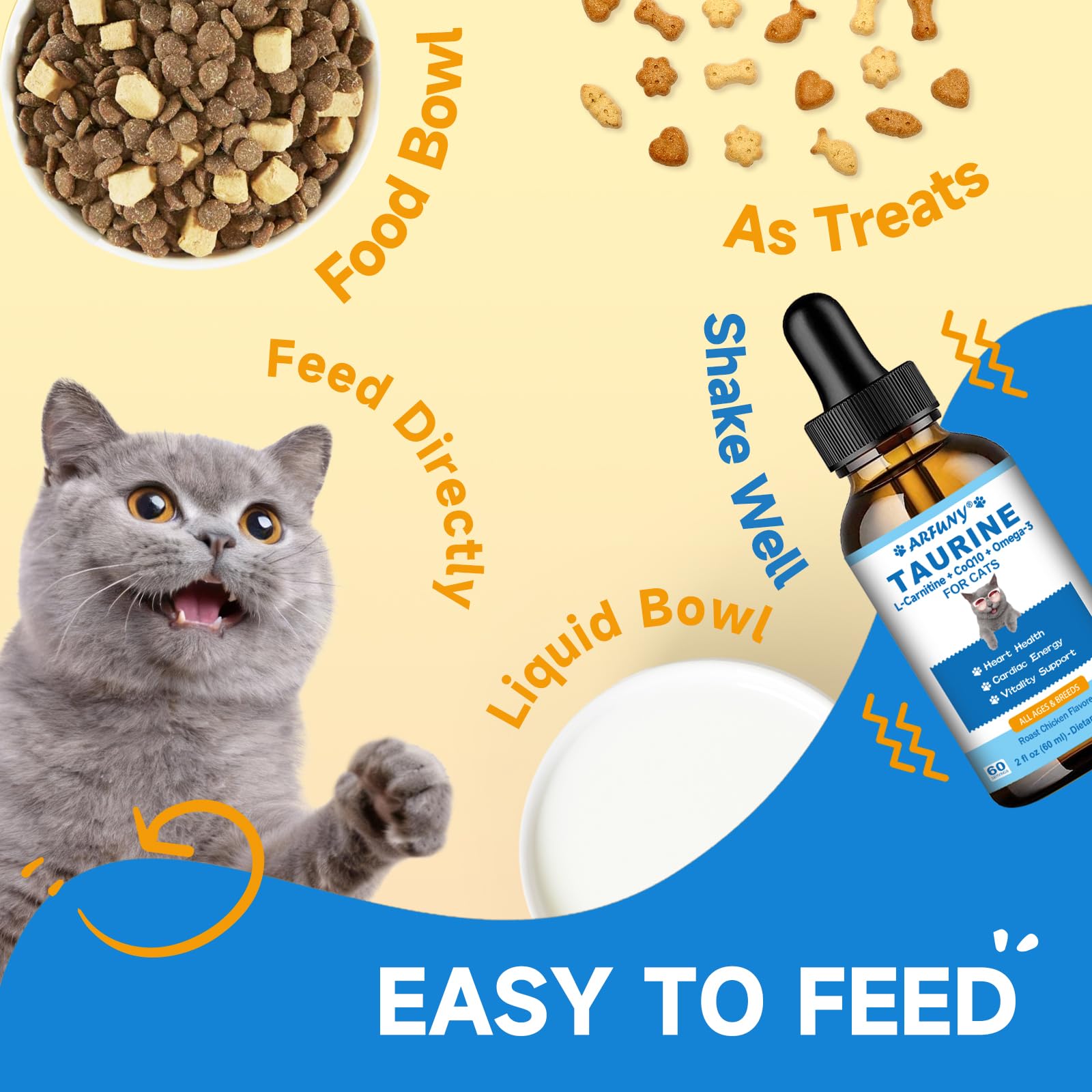 SANTKOL Easy dosing drops show flexible mixing with meals.