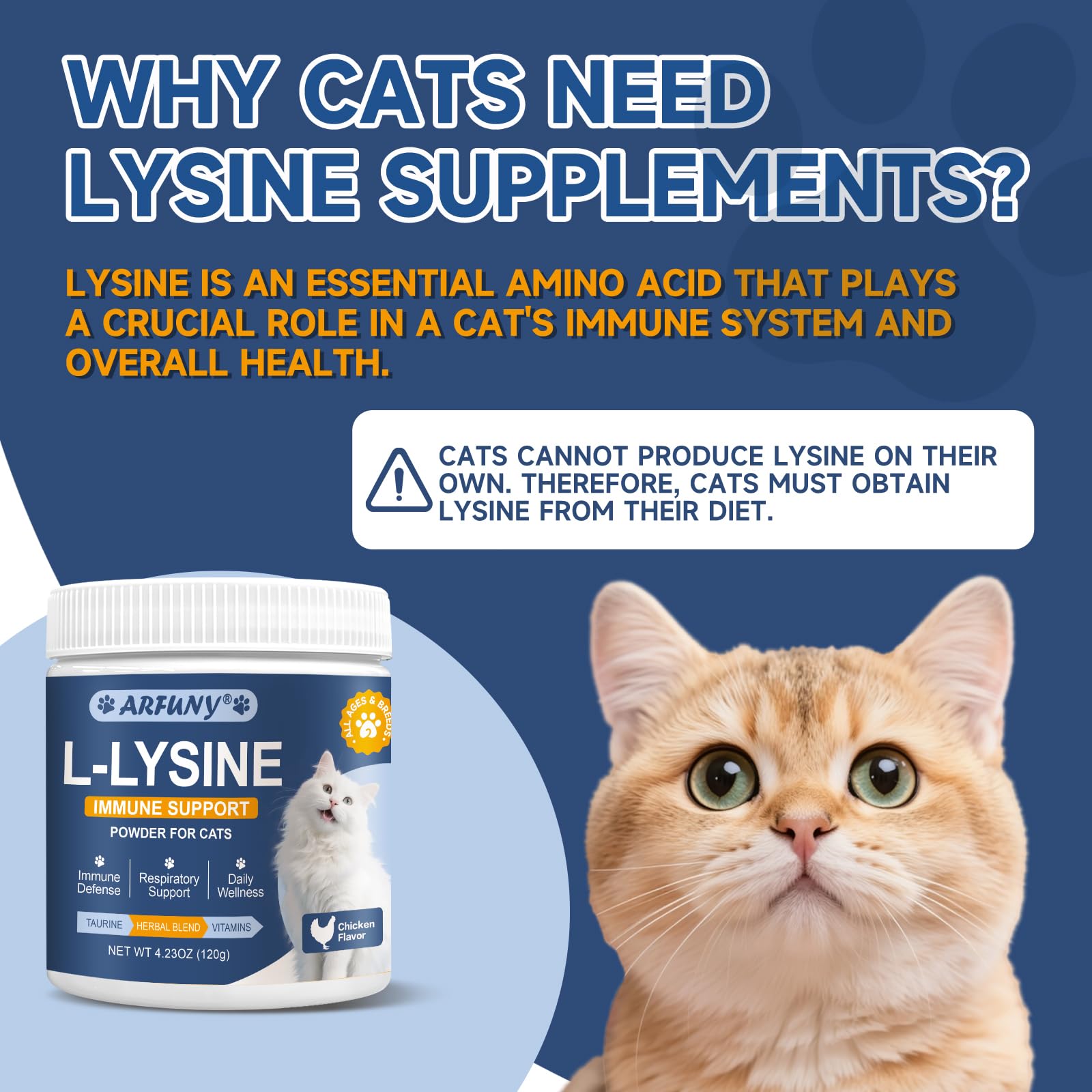 SANTKOL L-Lysine for Cats powder-dispense simplifies daily dosing for regular support