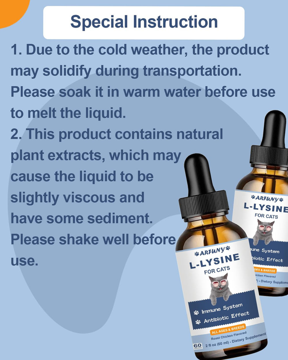 SANTKOL L-Lysine drops dropper enables precise feline dosing