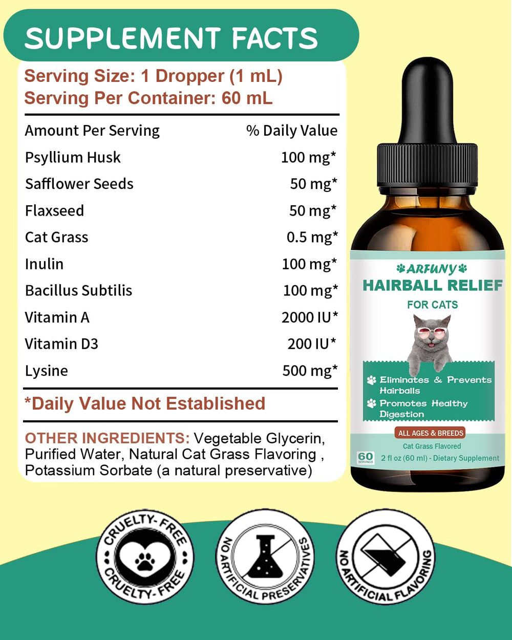 SANTKOL vitamins bottle label emphasizes added nutrients for coat health.