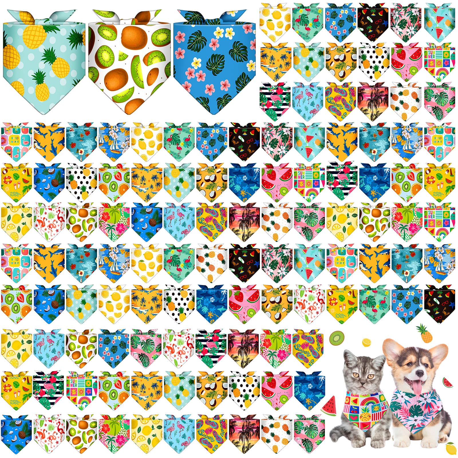 Sanwuta watermelon-pattern dog bandana for bright, stylish daytime walks.