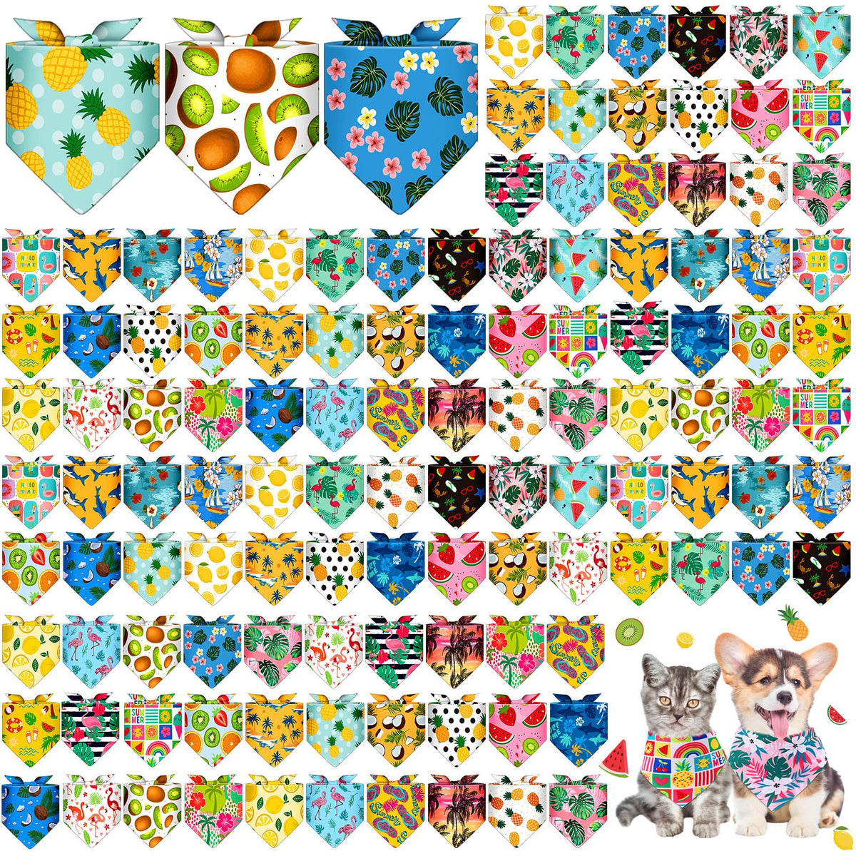 Sanwuta watermelon-pattern dog bandana for bright, stylish daytime walks.