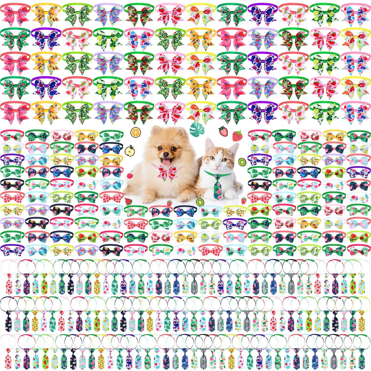 Sanwuta 300-piece dog bow tie set for versatile pet styling and quick wardrobe changes