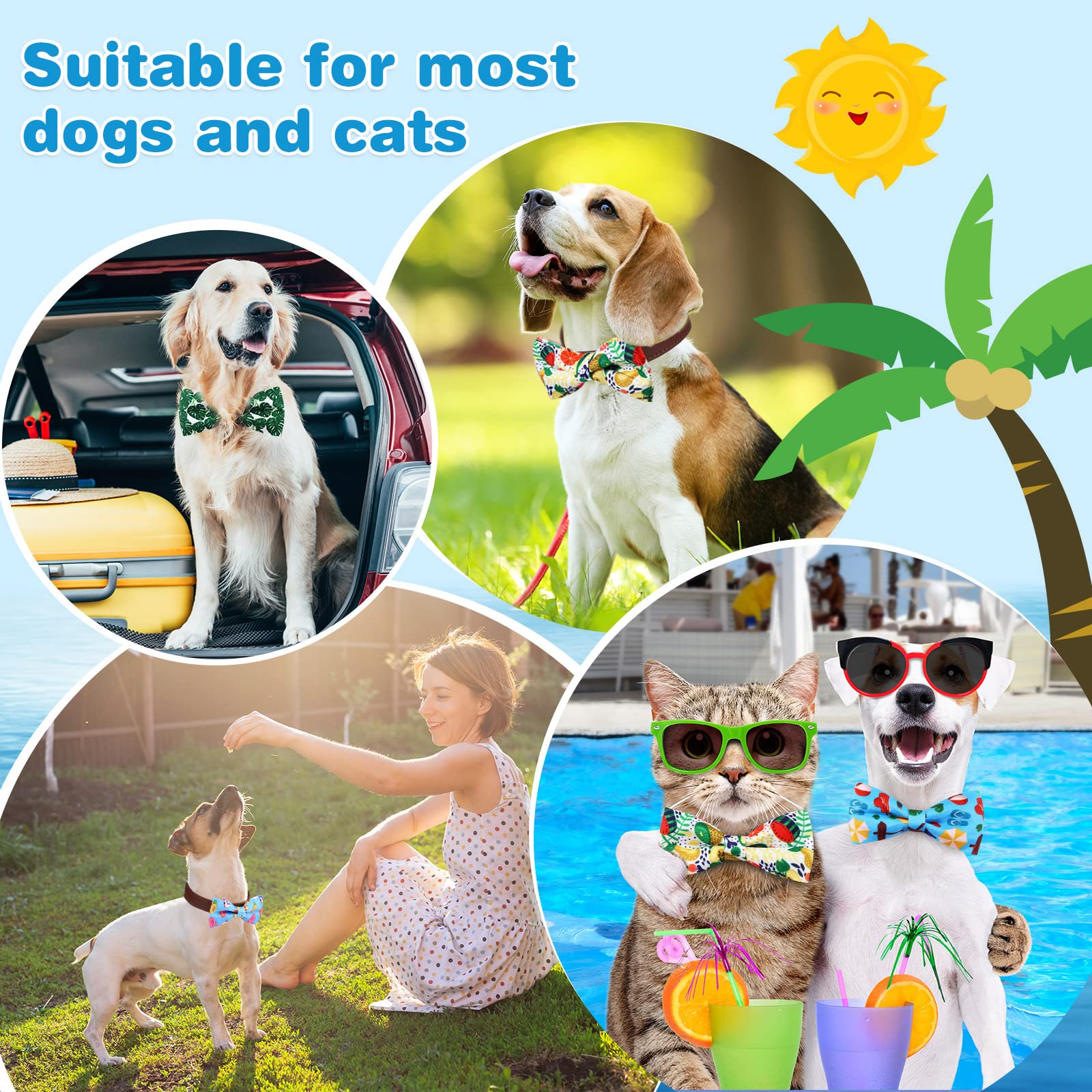 9 cm Sanwuta bows fit most collars for comfortable wear