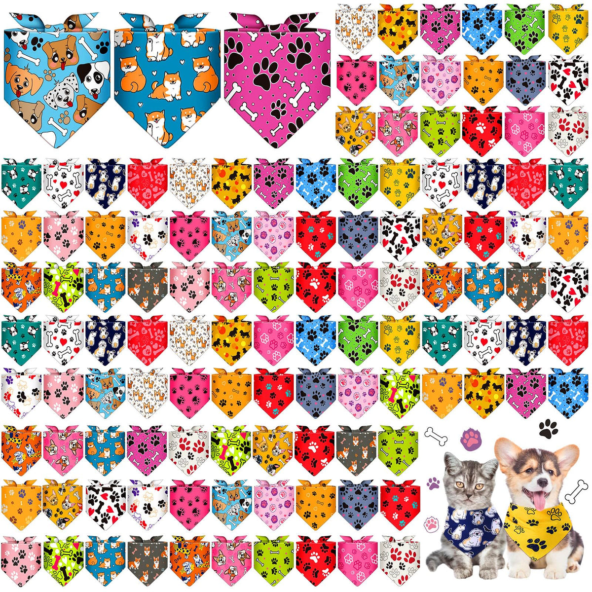 Sanwuta bone-pattern dog bandana adds festive style for walks