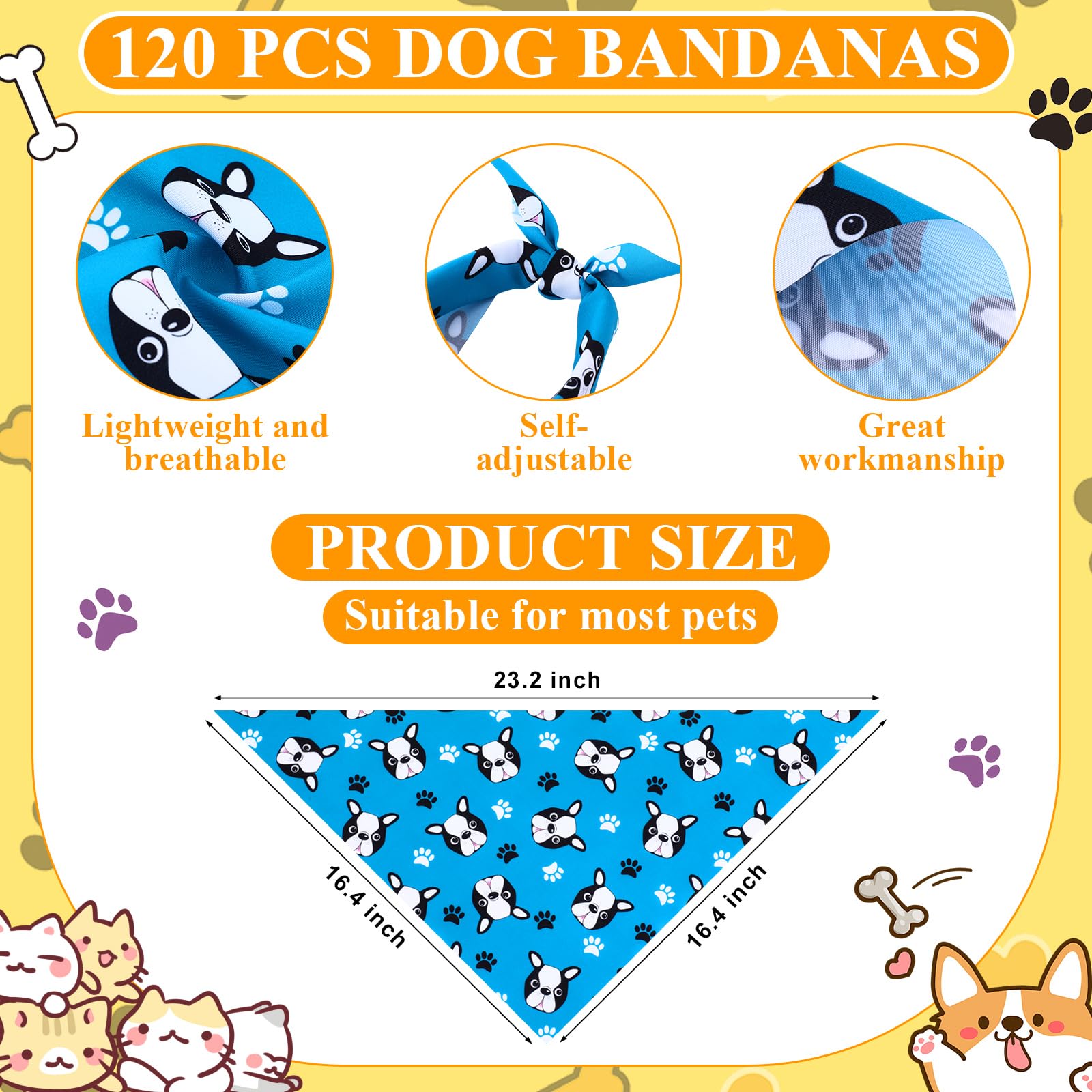 Sanwuta paw-print bandana improves visibility on outdoor outings