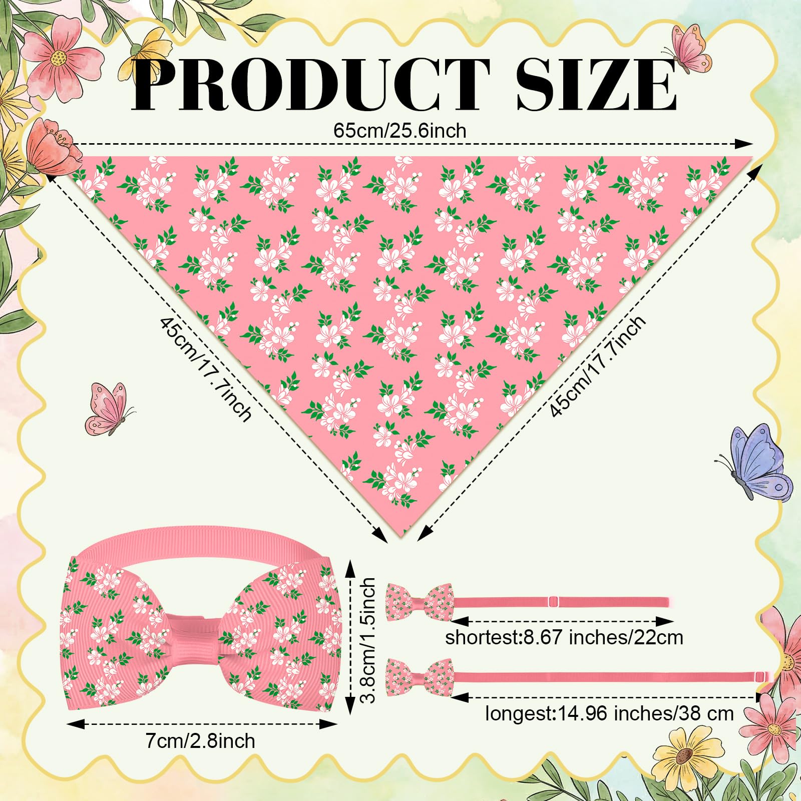 Sanwuta dog collar bow-tie with flower print enhances party ready style