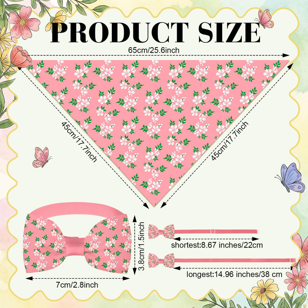 Sanwuta dog collar bow-tie with flower print enhances party ready style