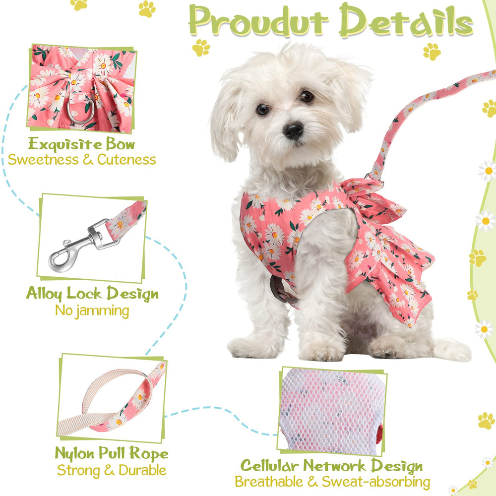 Sanwuta dog wearing dress harness front view for easy dressing