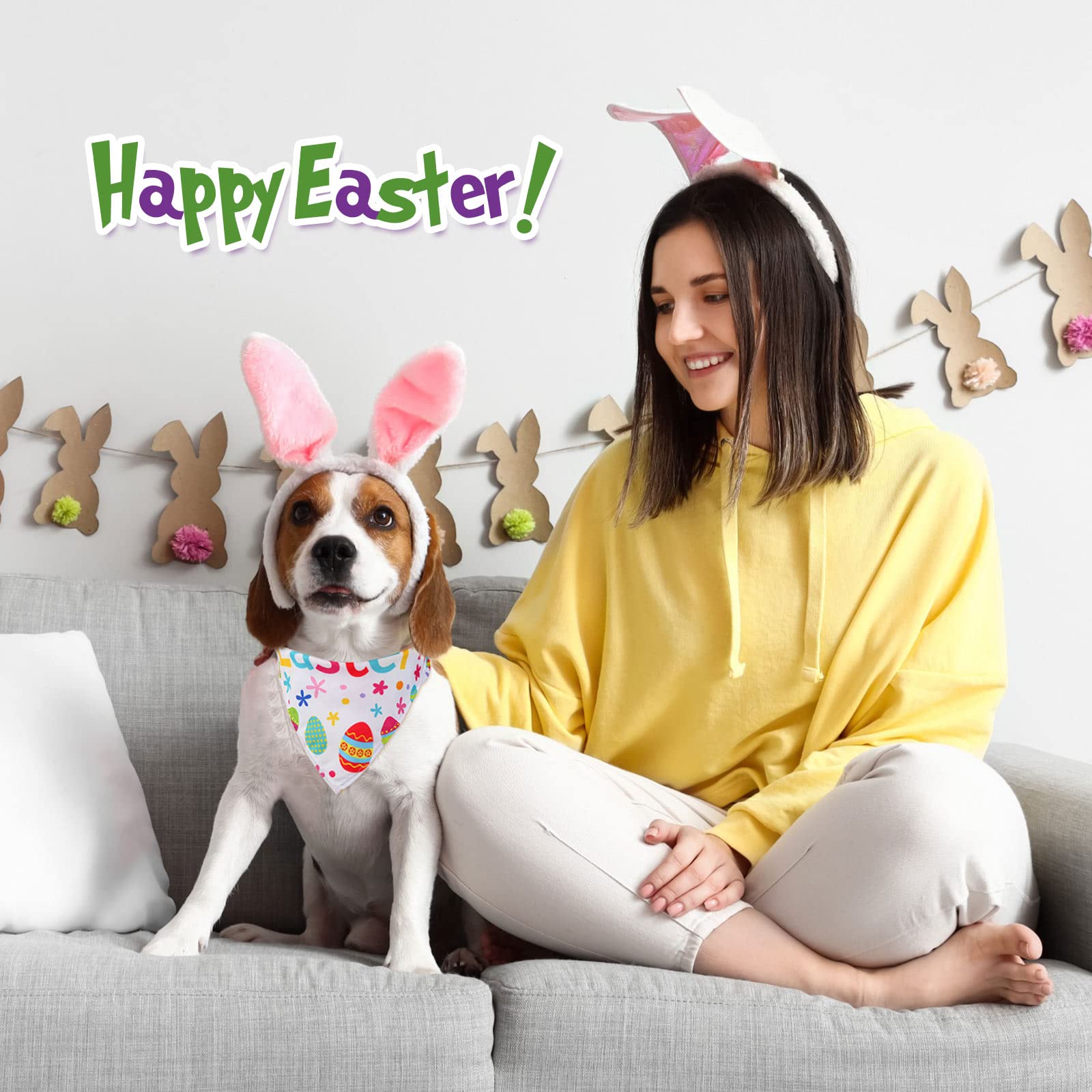 Sanwuta bunny-pattern scarves perfect for Easter gifts to pets.