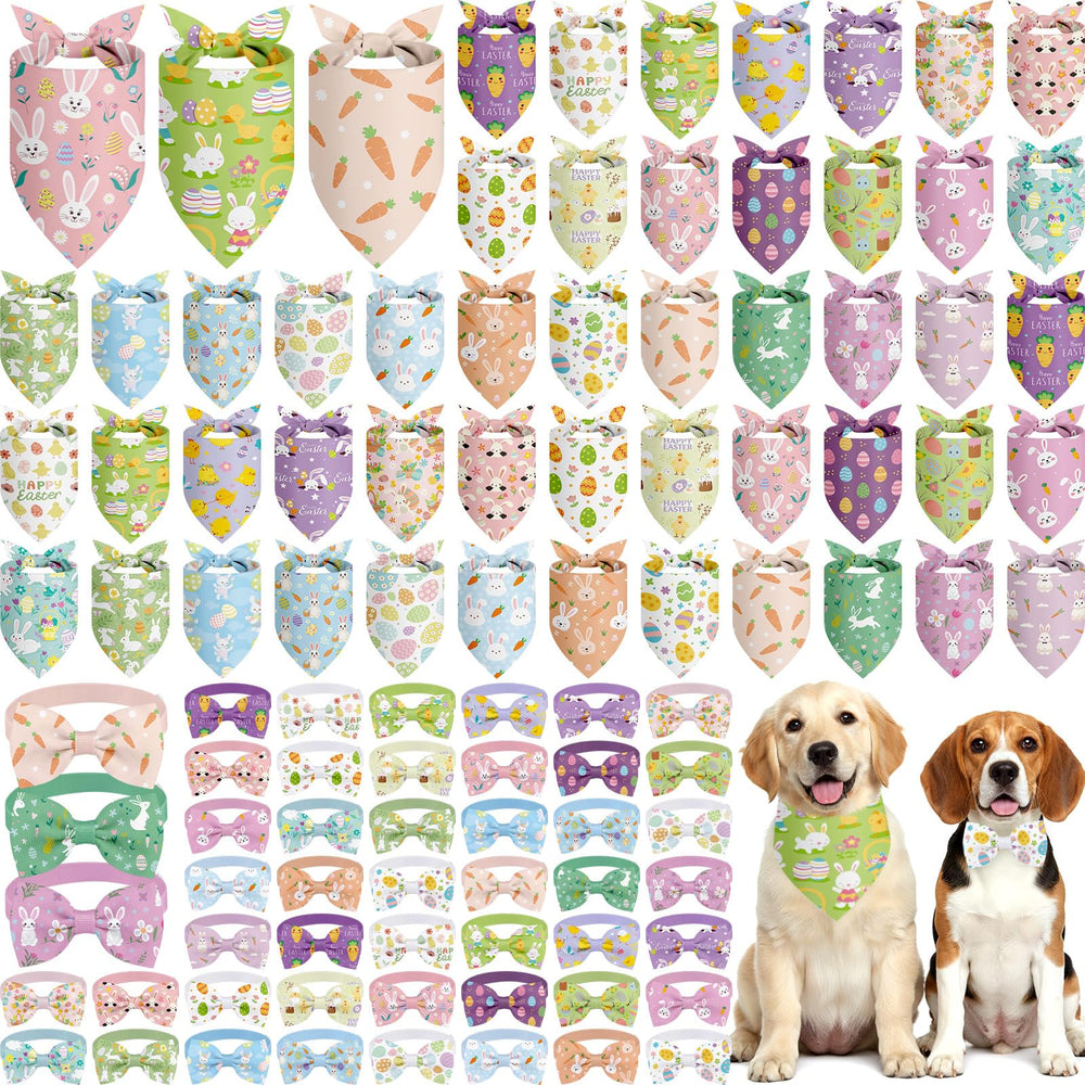 Sanwuta Easter dog bandana with bunny pattern for festive photos