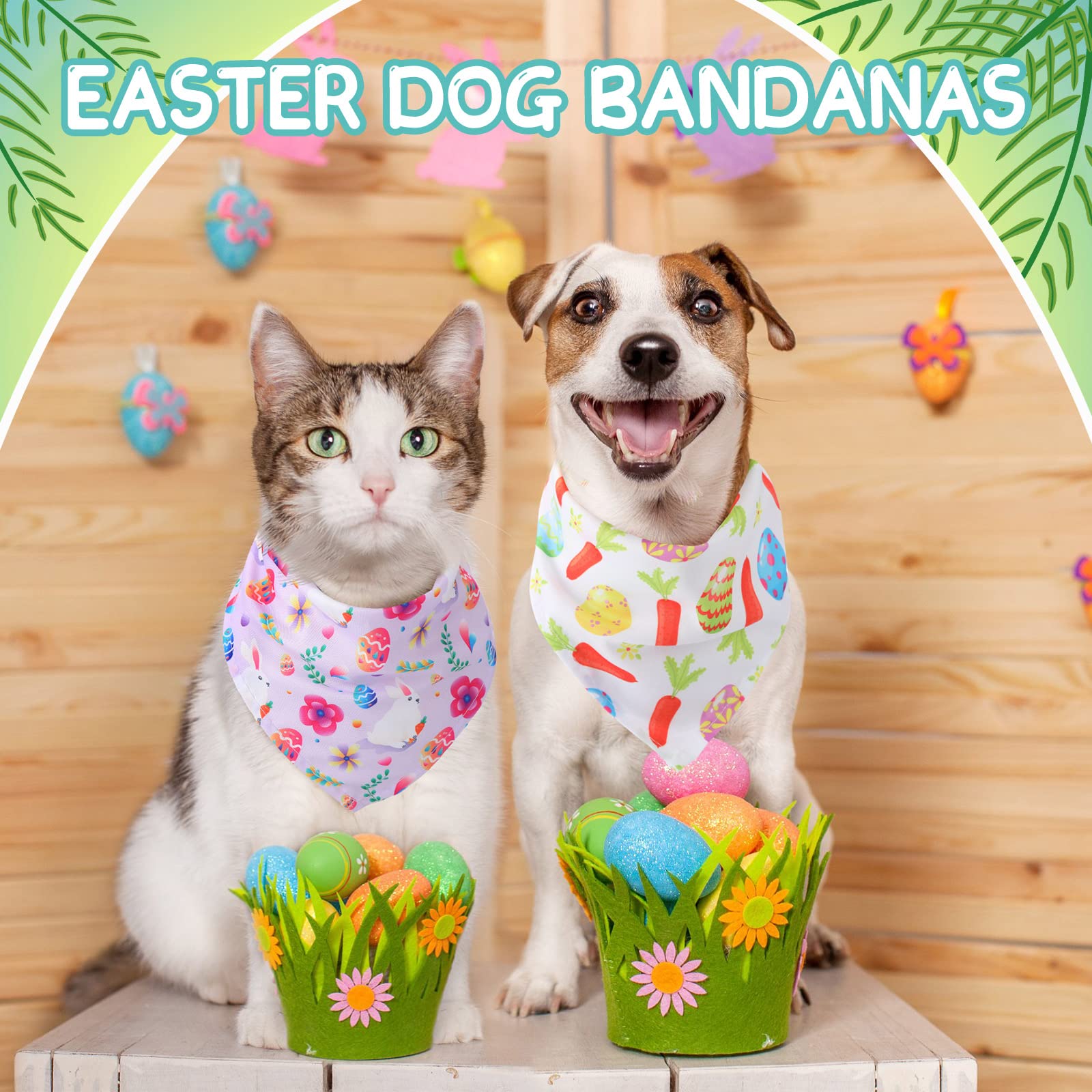 Sanwuta Easter dog bandana with colorful designs for daily wear