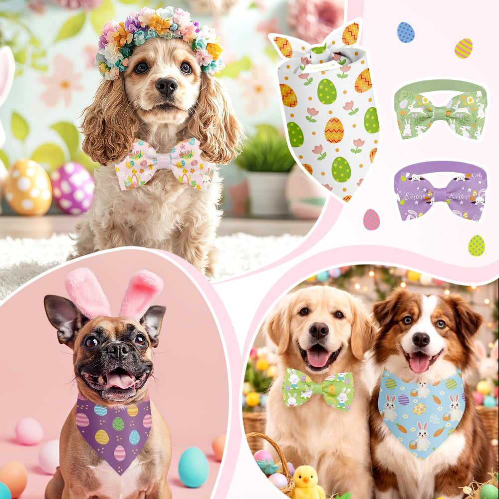 Sanwuta Easter dog bandana featuring egg motif, ideal for party styling