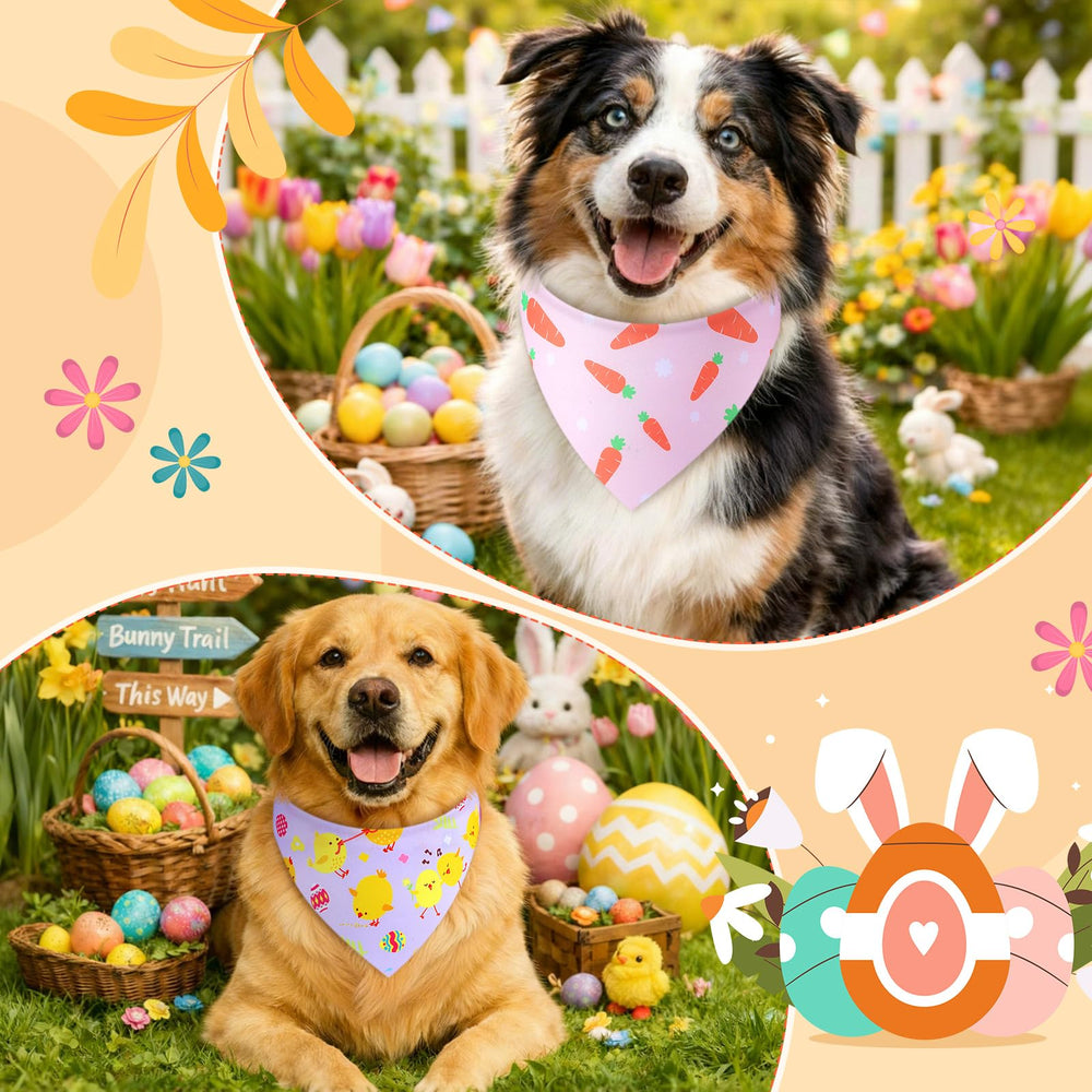 Sanwuta Easter dog bandana with eggs pattern for cute photos.