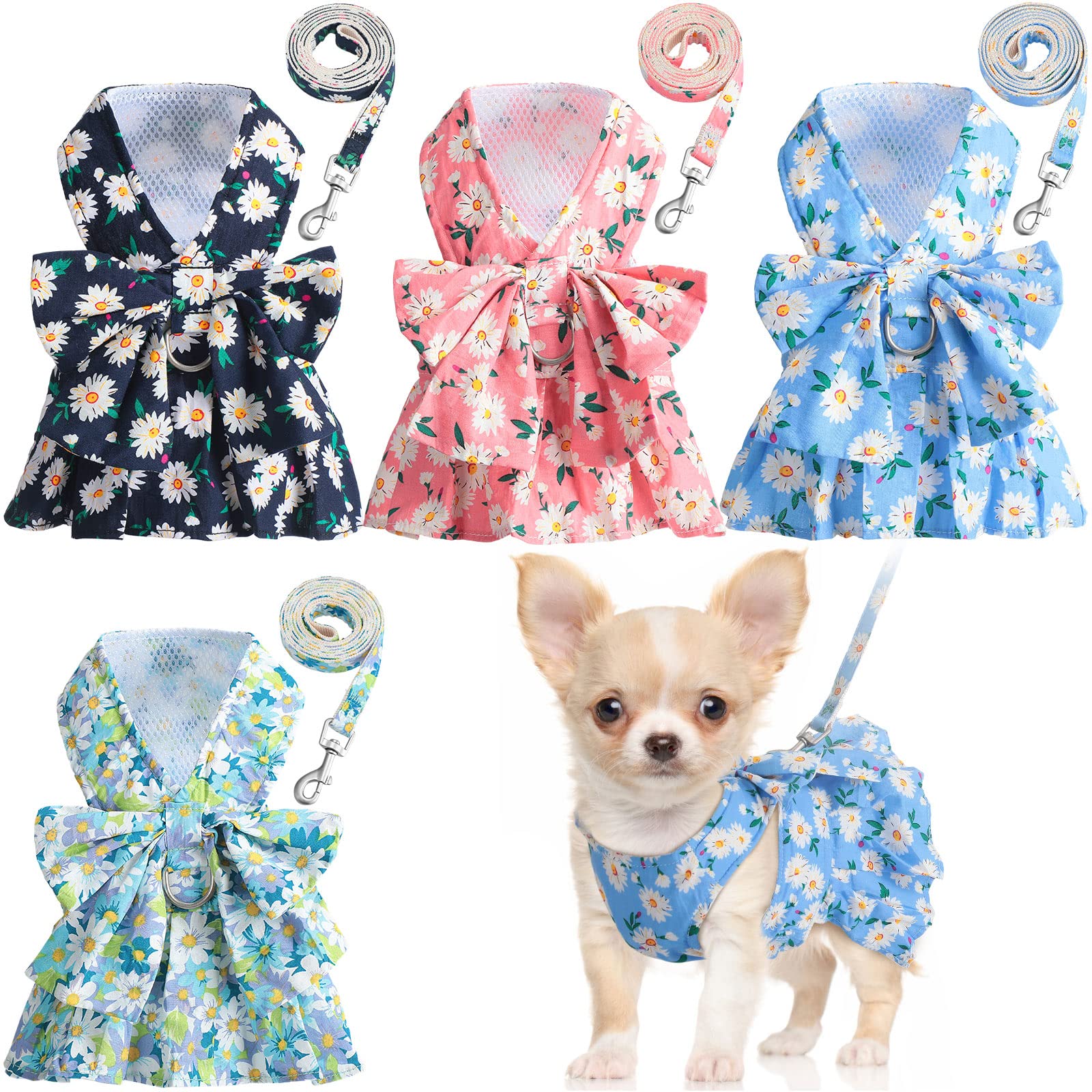 Sanwuta glacier blue harness dress bowknot for stylish daily walks