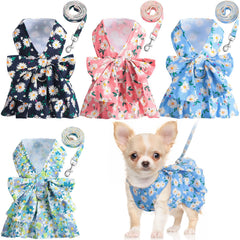 Sanwuta glacier blue harness dress bowknot for stylish daily walks