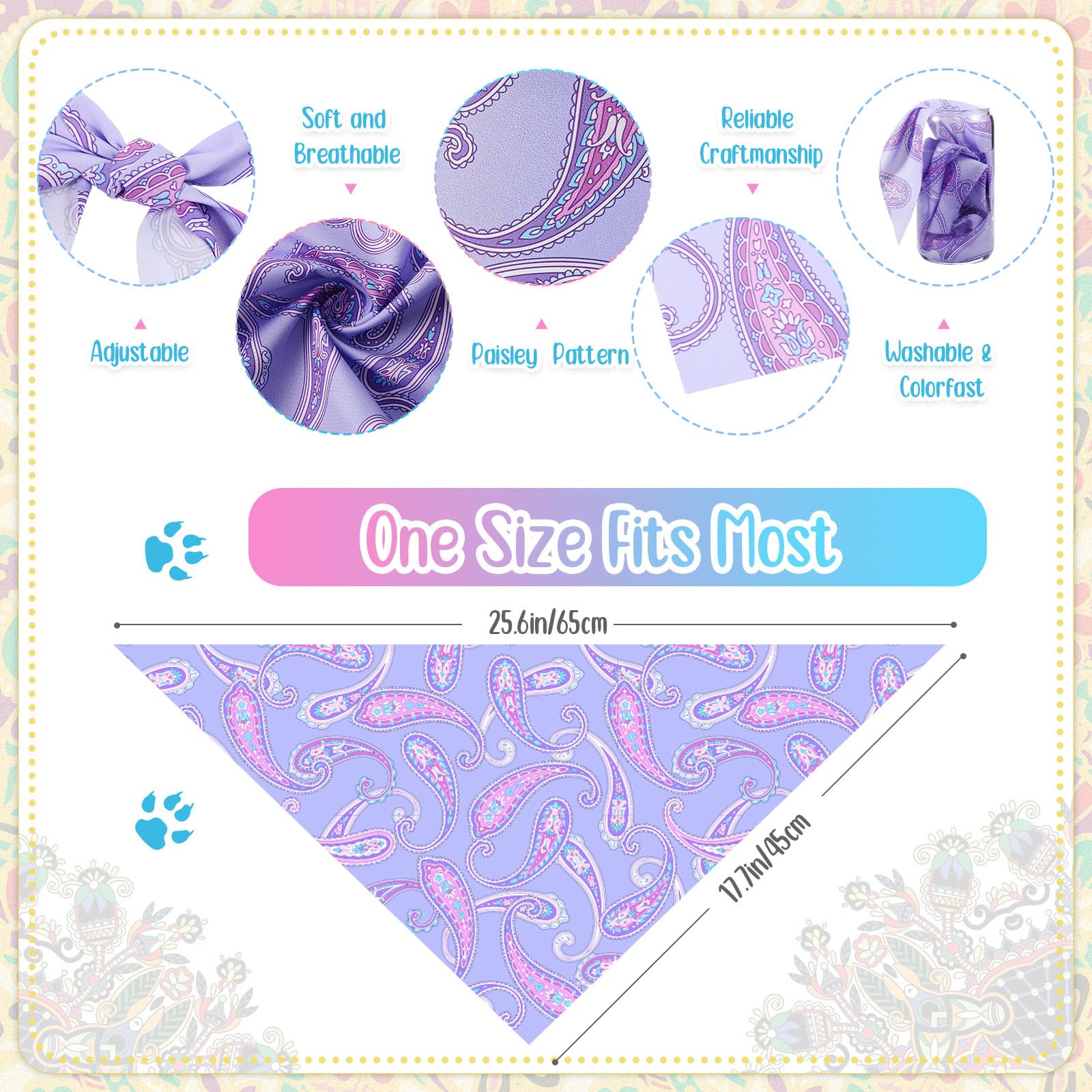 Sanwuta paisley triangle scarf design on soft fabric for comfort.