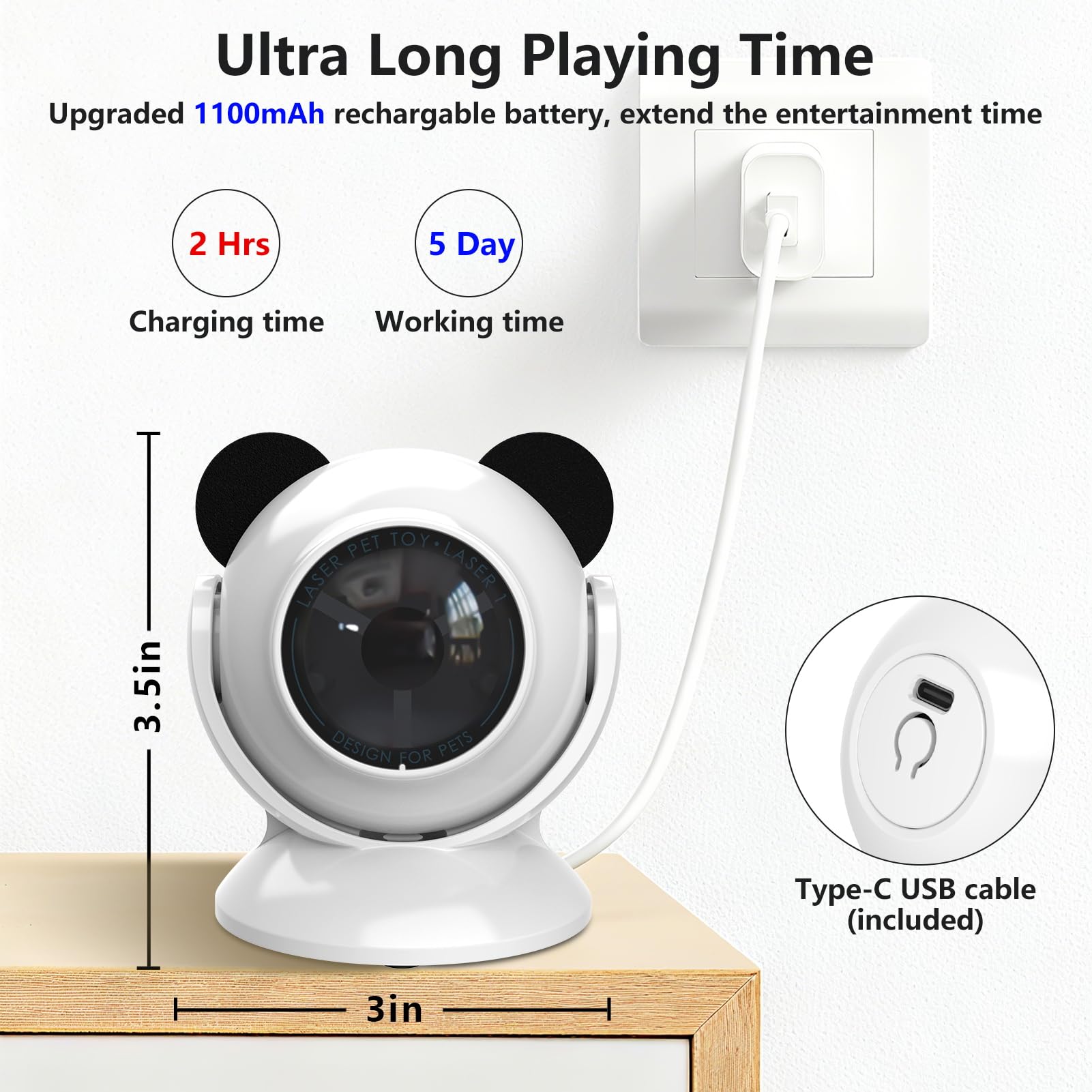 Saolife laser cat toy auto-standby to manage playtime.