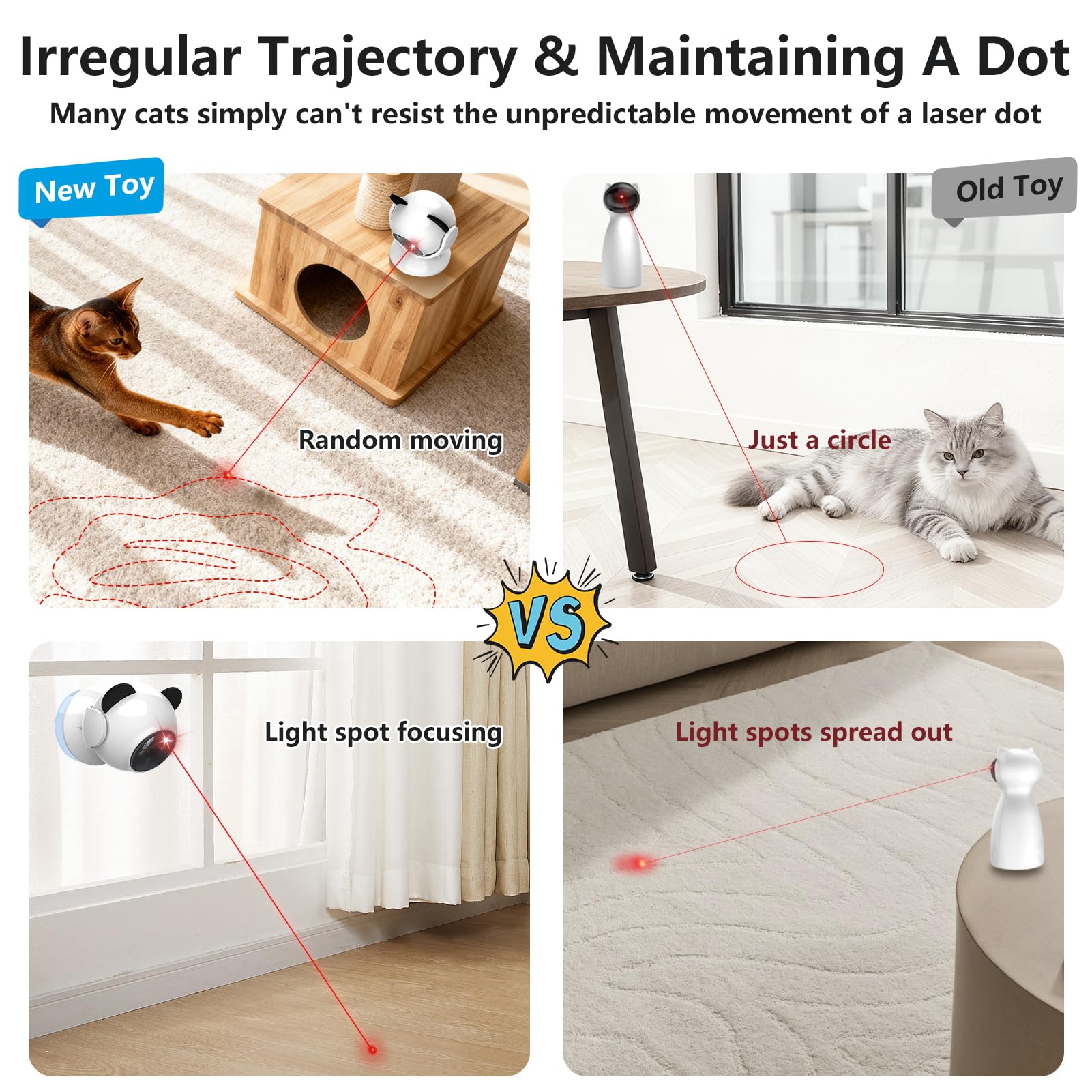 Saolife laser cat toy quiet operation for peaceful play sessions.