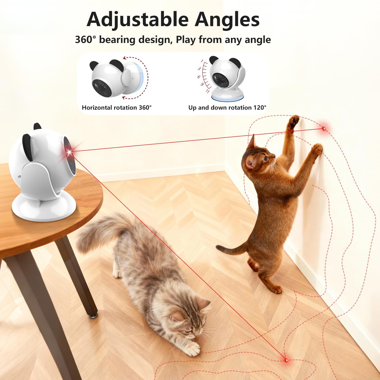 Saolife laser cat toy rechargeable 1100 mAh battery for long sessions.