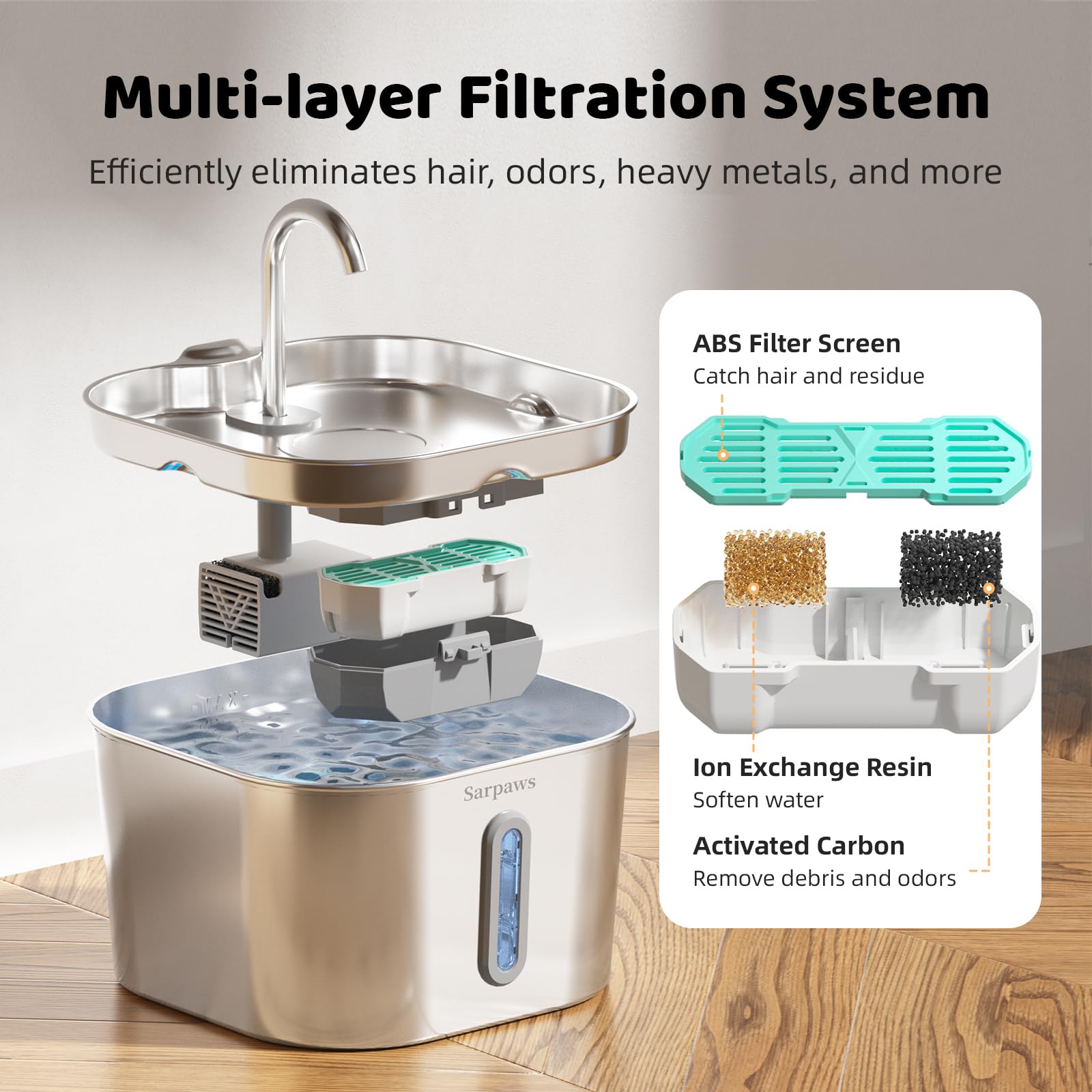 SARPAWS ultra quiet operation suitable for bedrooms and living rooms