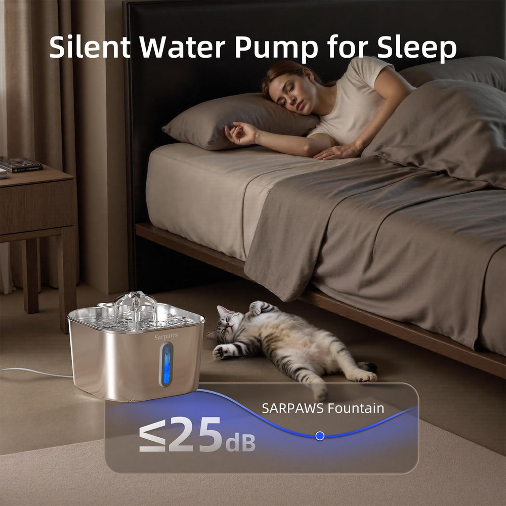Sarpaws 2.2L capacity minimizes refills for solo cats.