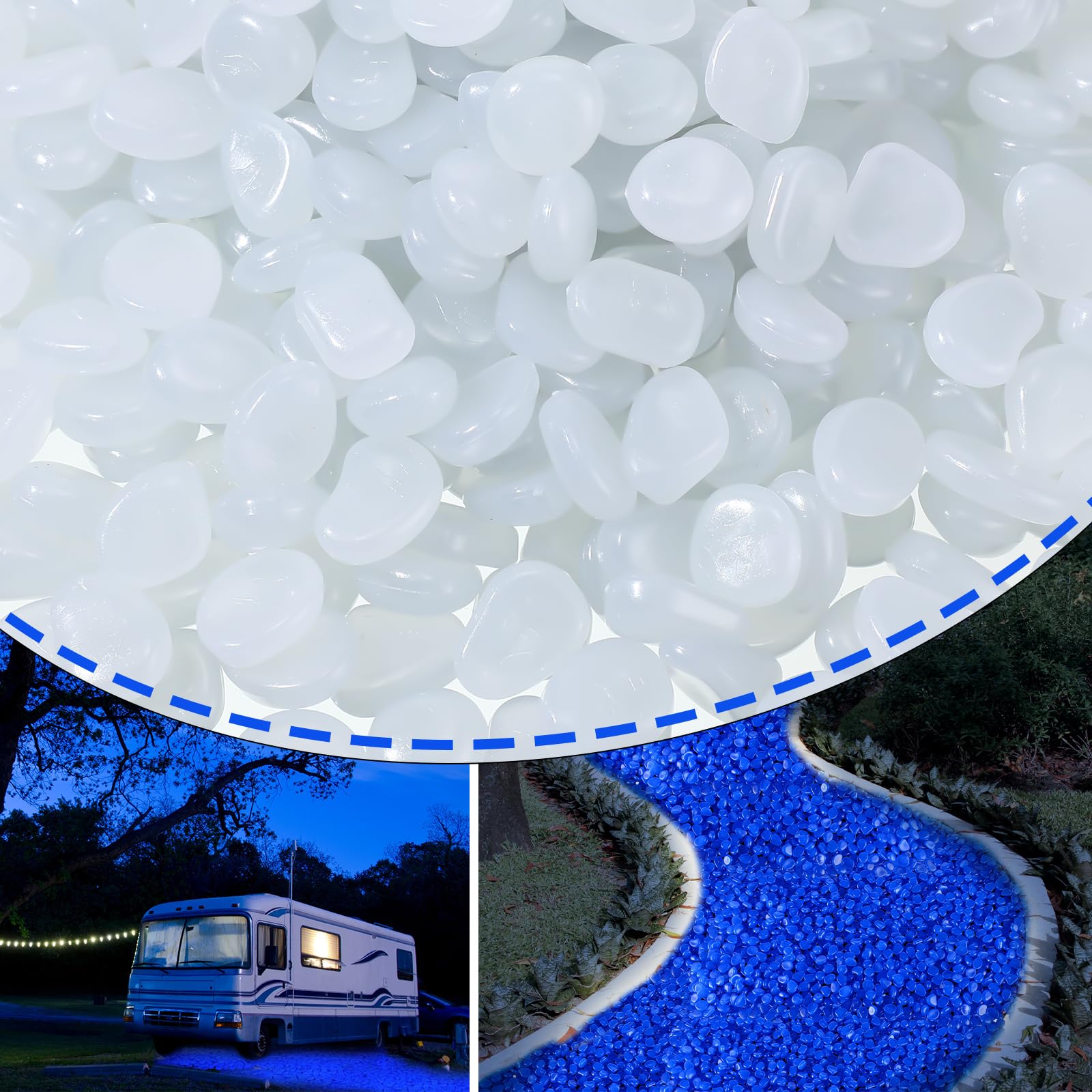 Sasylvia glow rocks 1inch close-up shows smooth edges for safe DIY decor.
