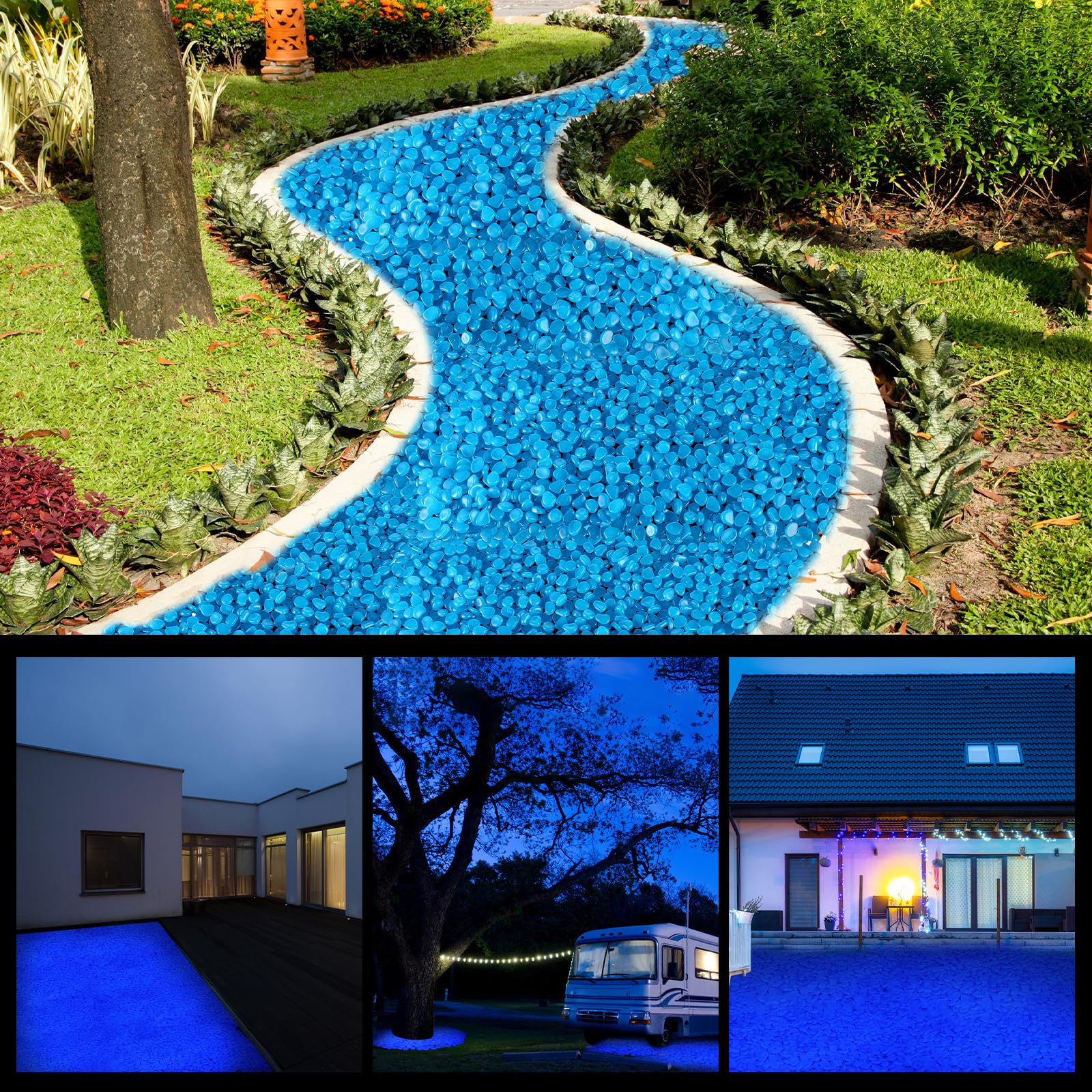 Sasylvia glow rocks 1 inch diameter brighten outdoor paths safely