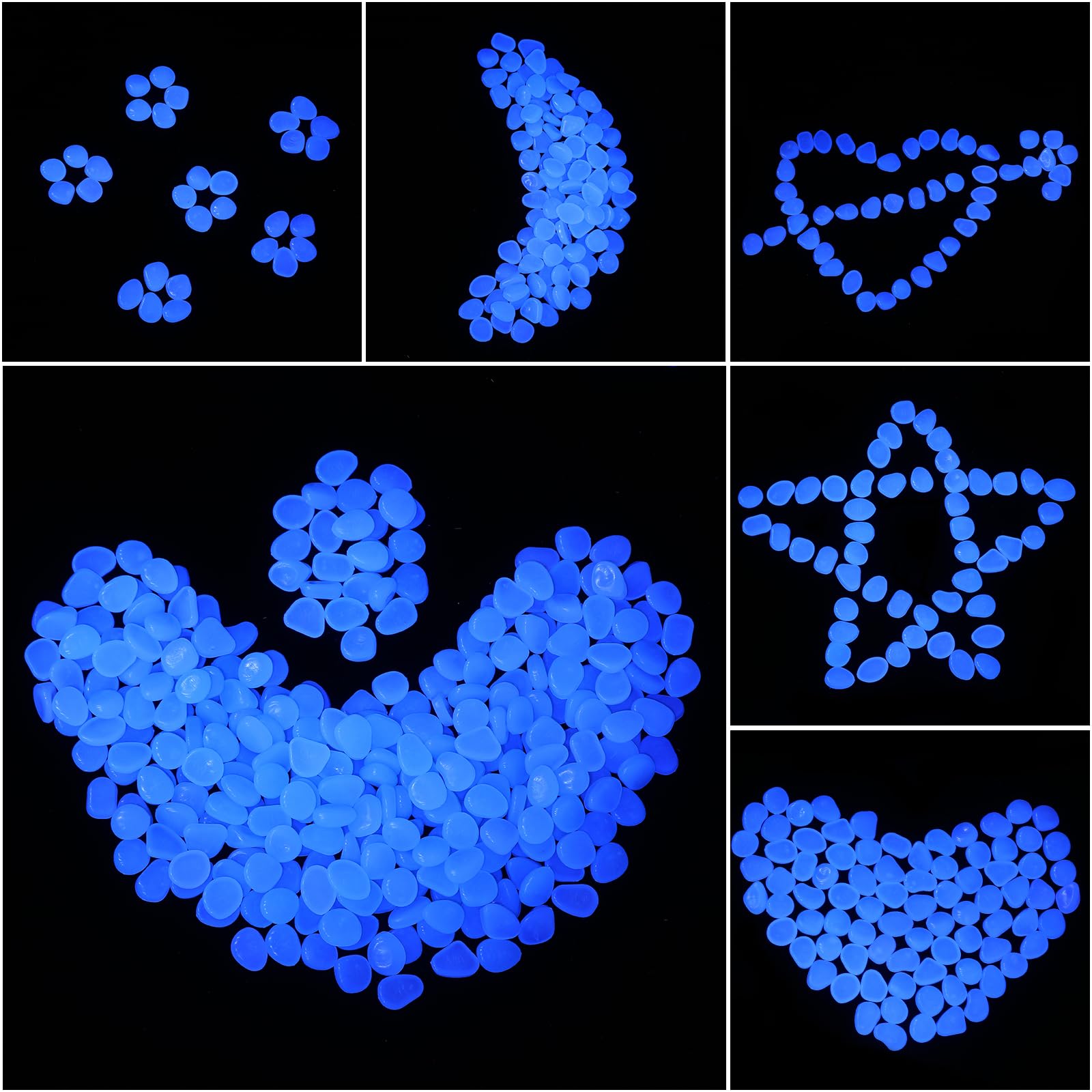 Sasylvia glow rocks night glow highlights garden paths and walkways after dark.