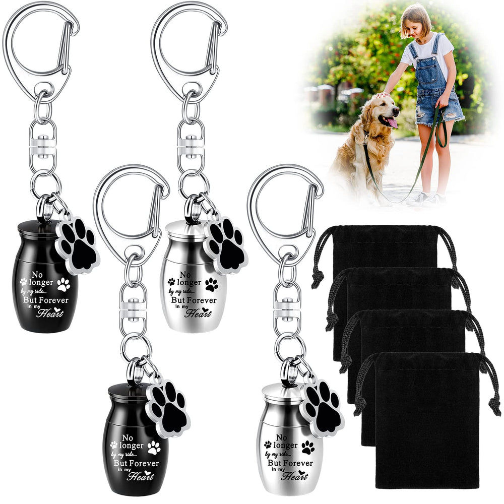 Sasylvia black dog paw urn keychain for portable remembrance