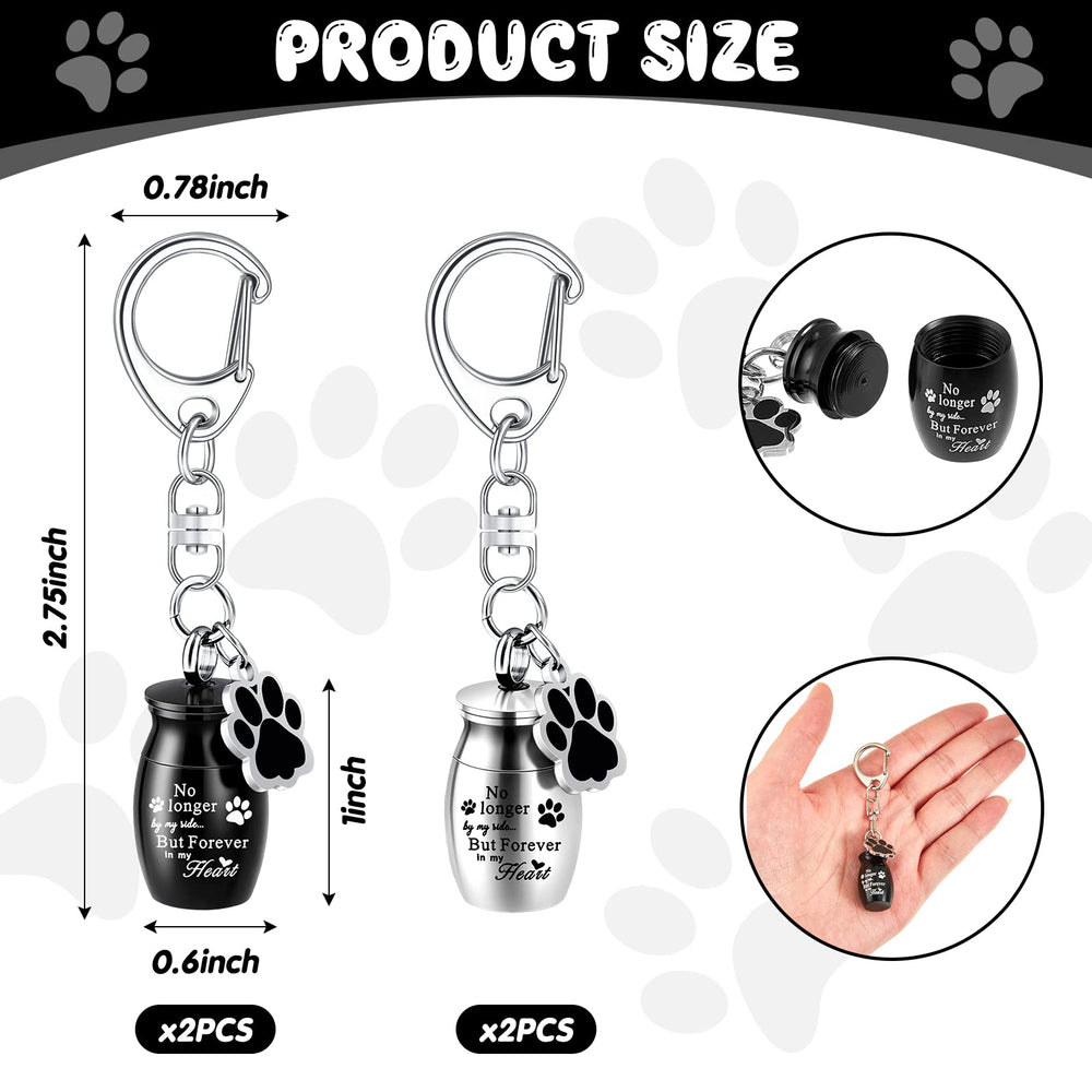 Sasylvia silver dog paw urn keychain for on the go memory