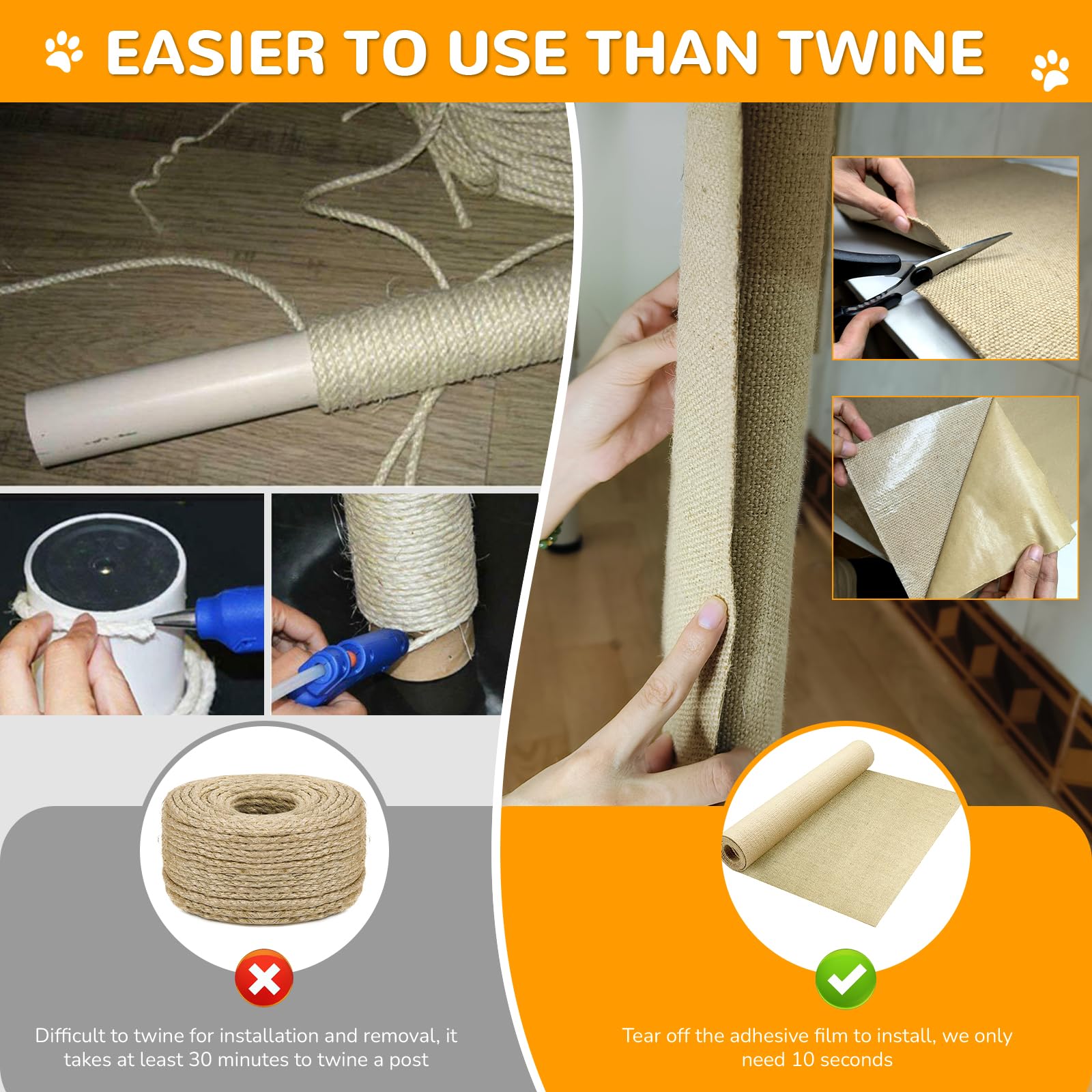 SATFOIV jute mat installed easily in seconds with adhesive back.