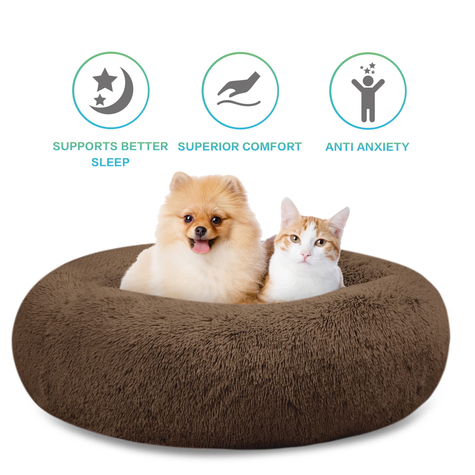 SAVFOX donut bed anti-slip bottom keeps stable footing on every floor type