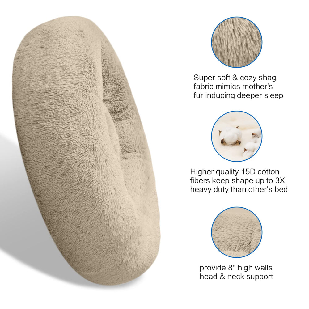 SAVFOX machine-washable donut bed for easy cleaning