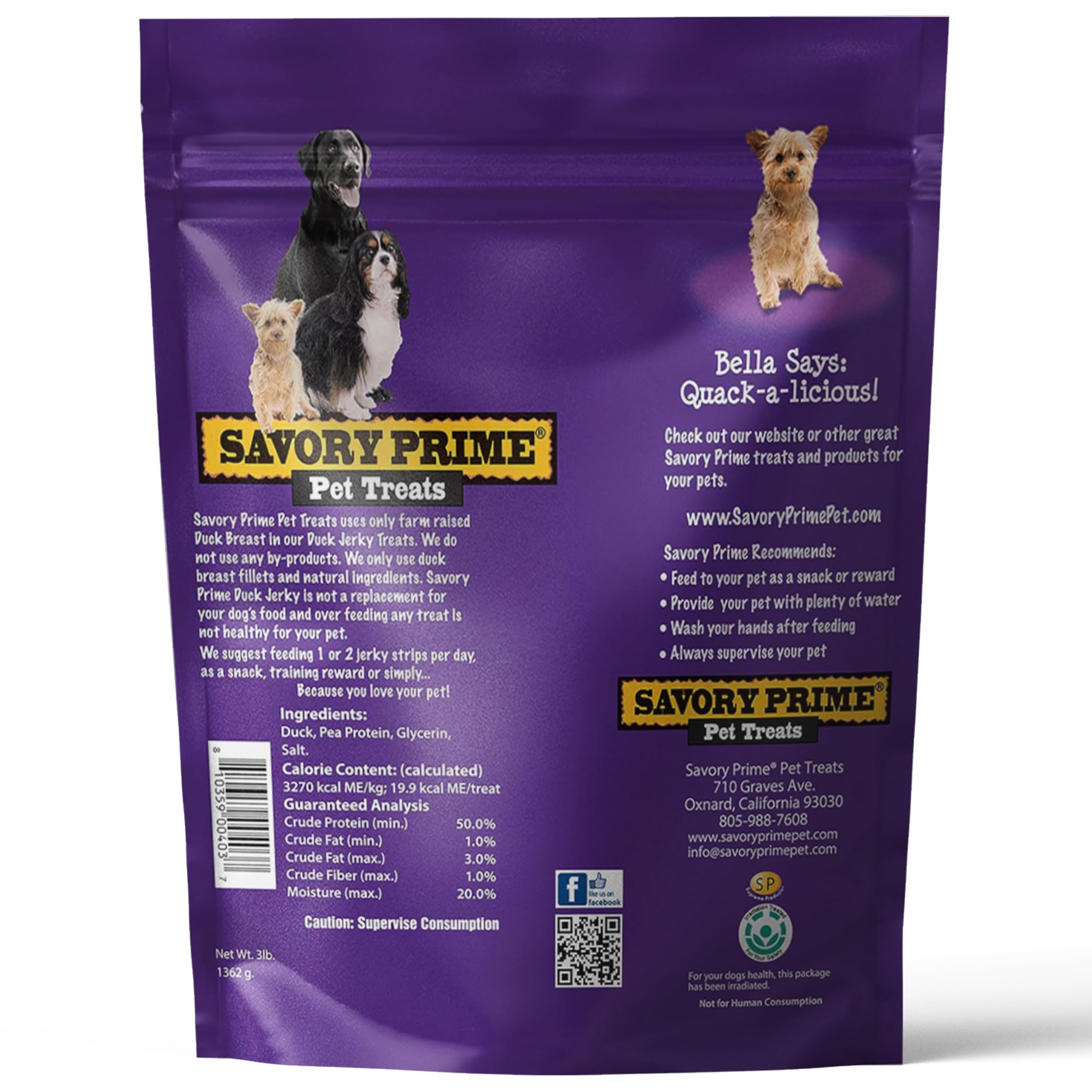 Dog enjoying Savory Prime Duck Jerky during training or playtime.