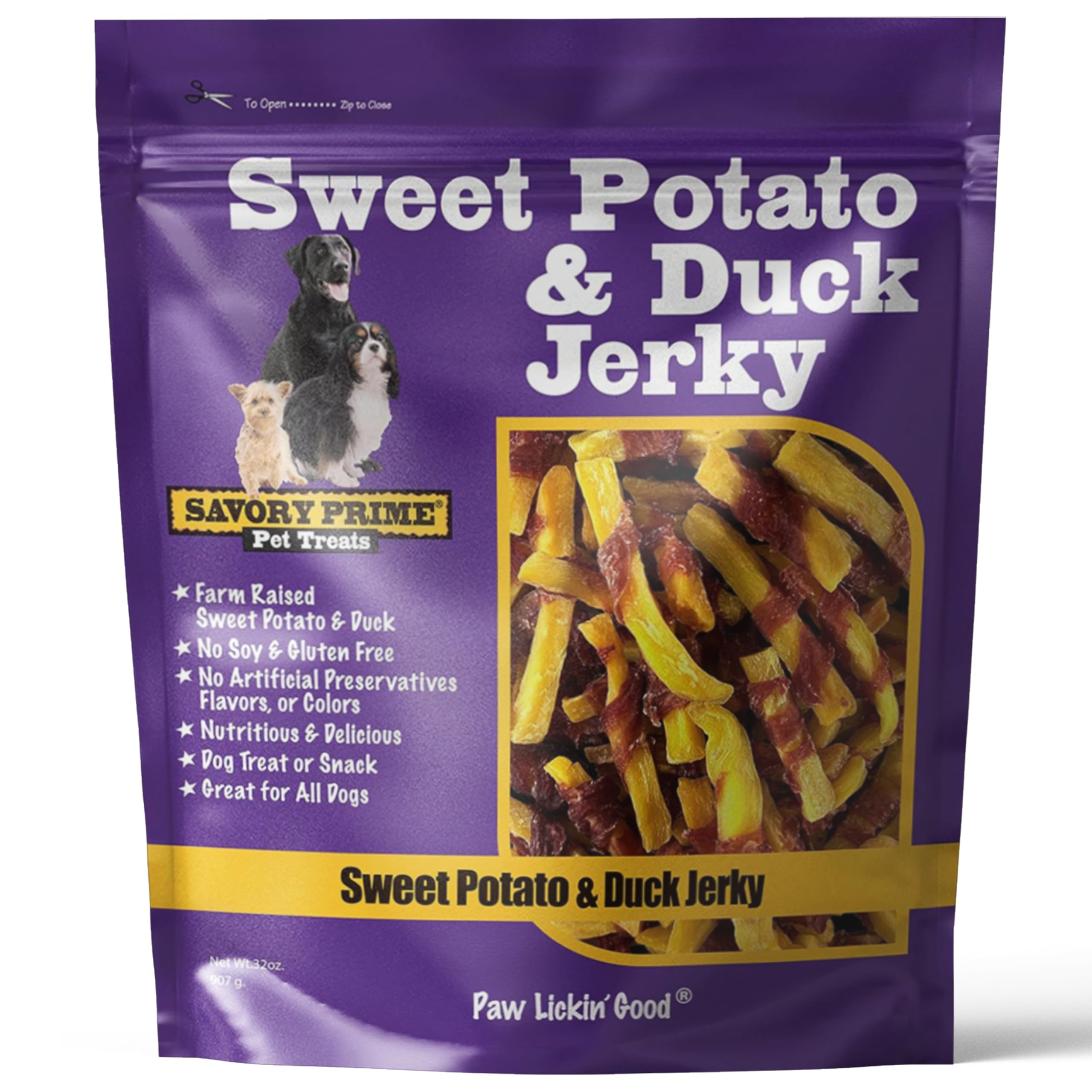 Savory Prime Sweet Potato and Duck Wrap pack for rewarding dogs