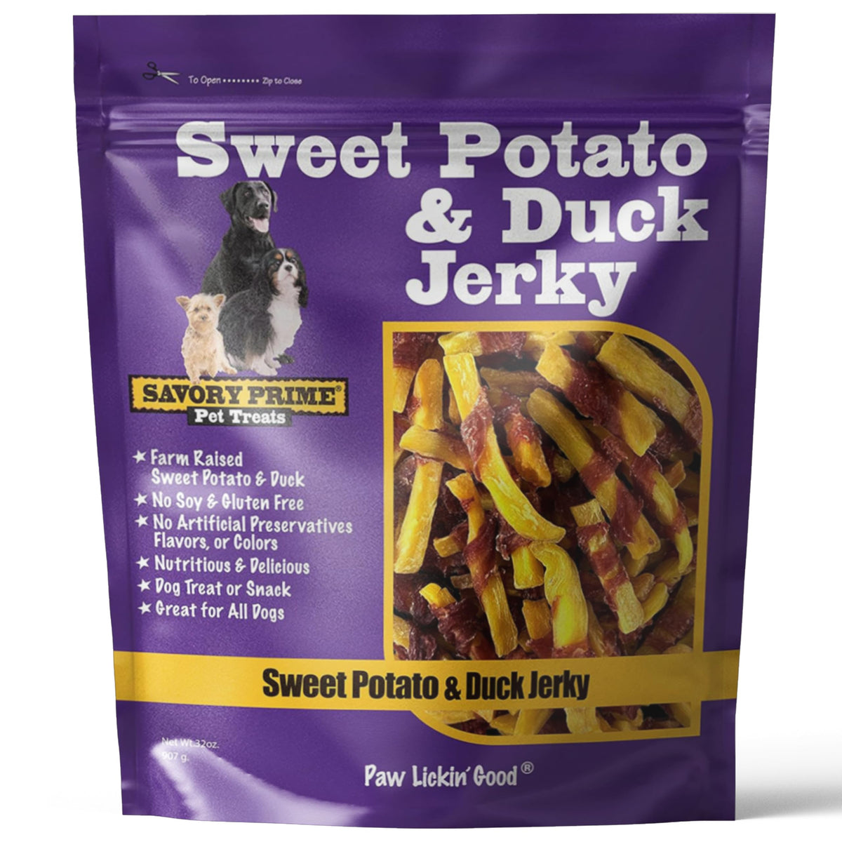 Savory Prime Sweet Potato and Duck Wrap pack for rewarding dogs